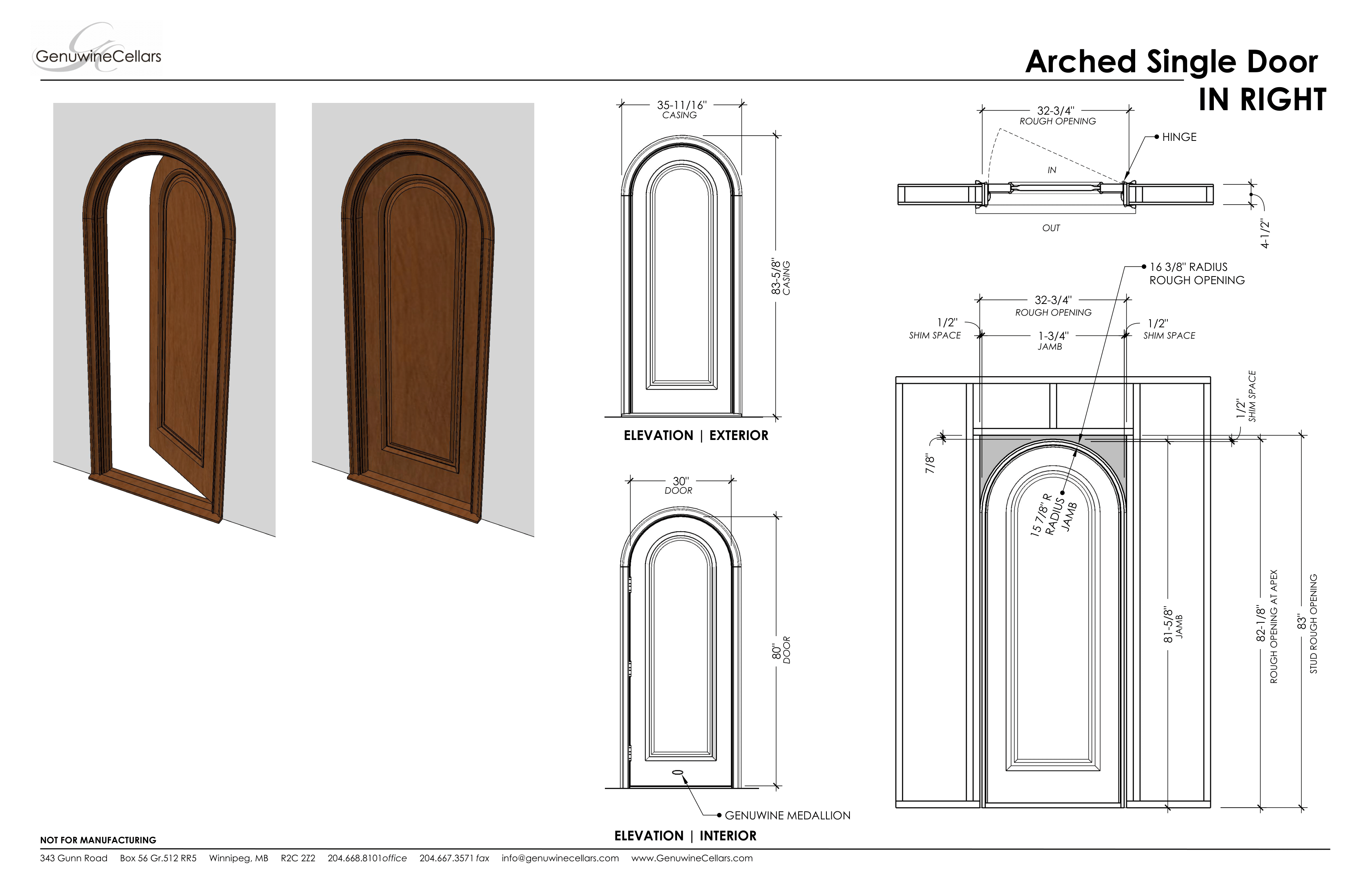 Arched Panel Wine Cellar Door