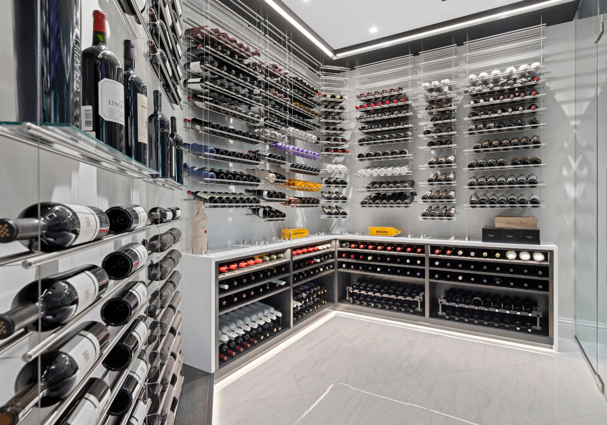 metal wine rack - suspended wine rack Genuwine Cellars