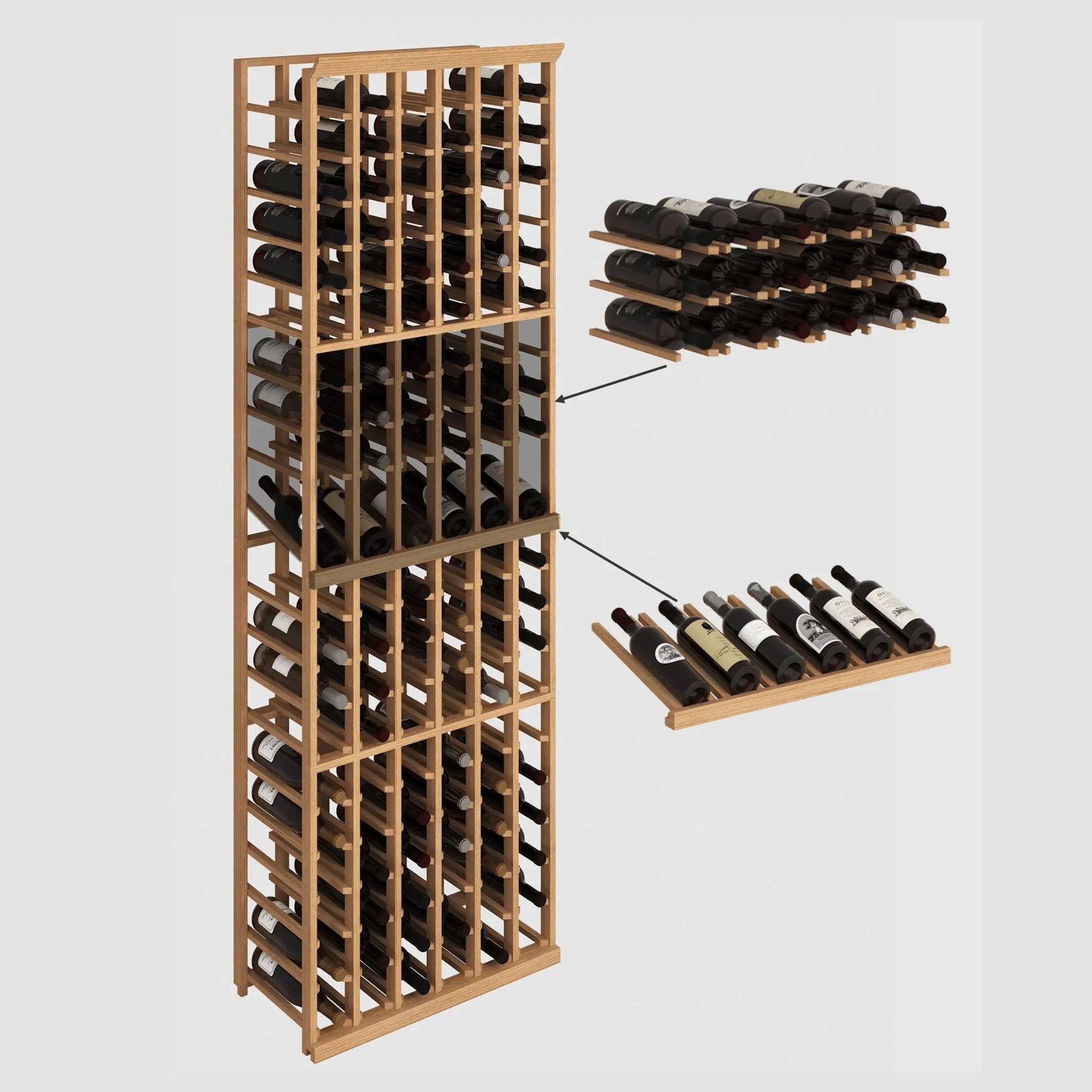 Elite Kit Rack Column Modular Wine Rack 60 / Mahogany-120 / Mahogany-180 / Mahogany Genuwine Cellars Reserve