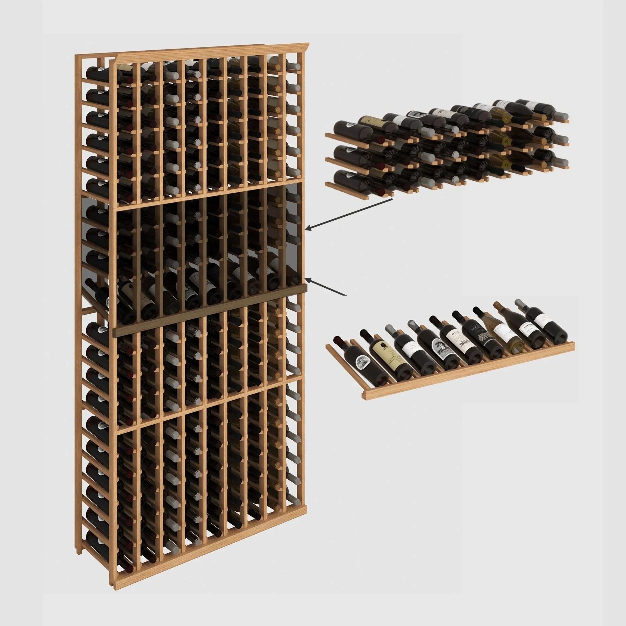 Elite Kit Rack Column Modular Wine Rack 60 / Mahogany-120 / Mahogany-180 / Mahogany Genuwine Cellars Reserve