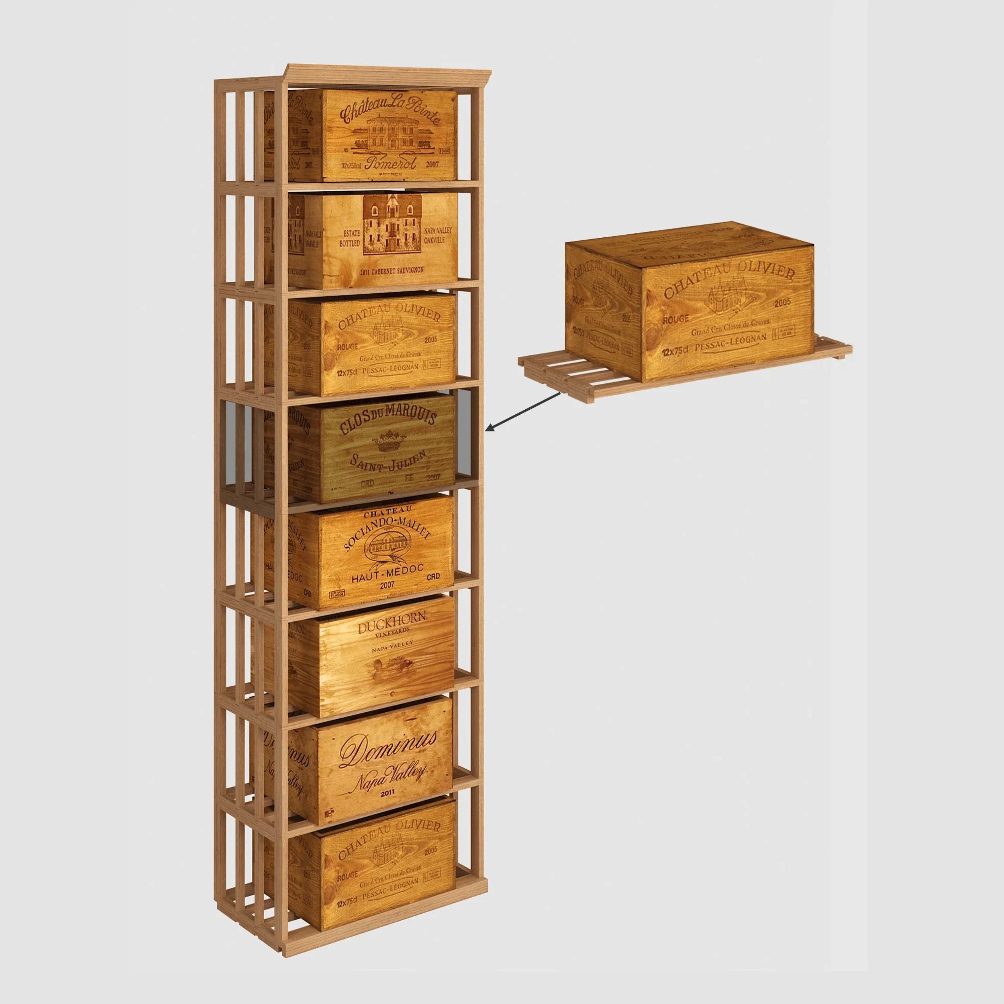 Elite Kit Rack Case Storage Column Mahogany / 96 Genuwine Cellars Reserve