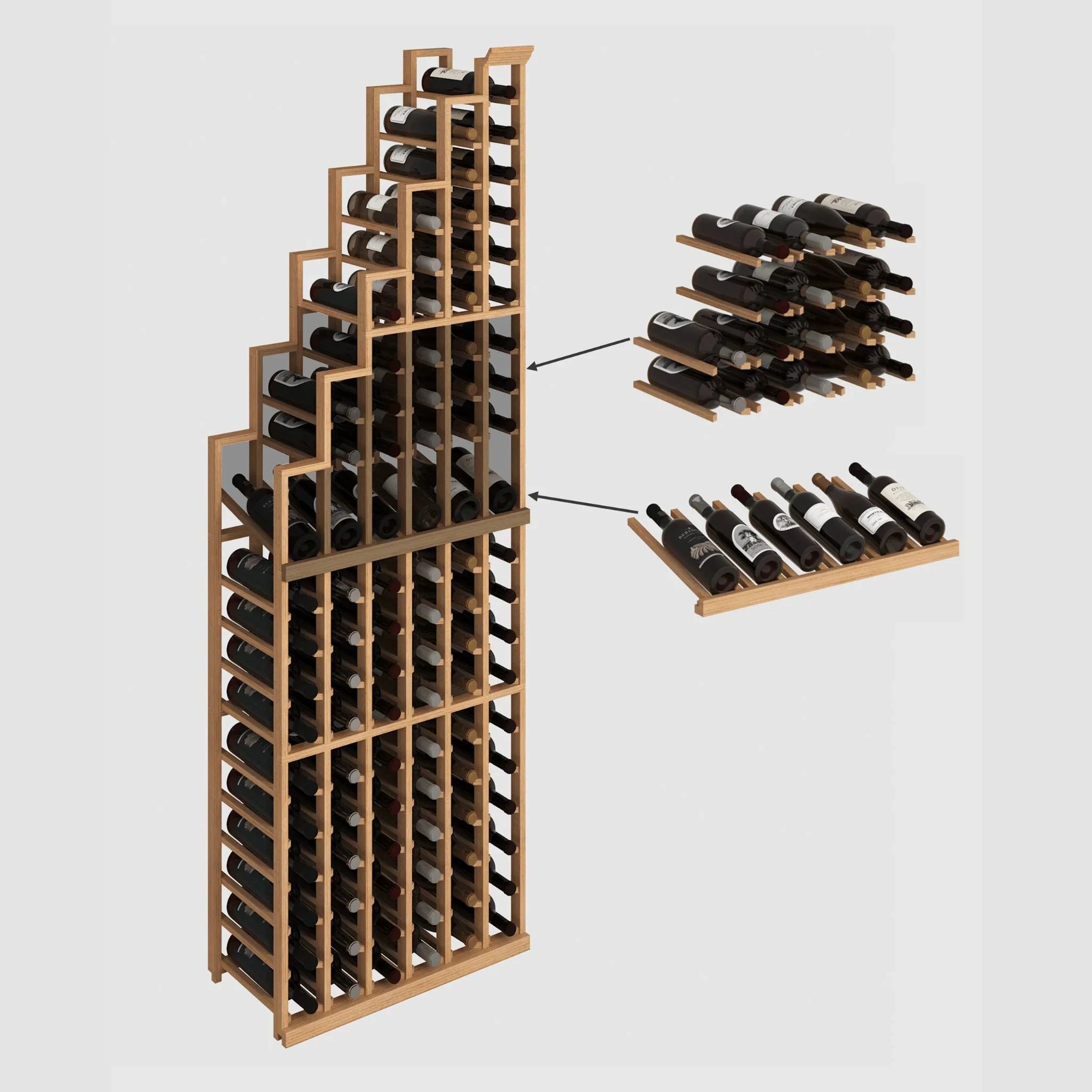 Elite Kit Rack Waterfall Wine Rack Left / Mahogany / 95-Right / Mahogany / 95 Genuwine Cellars Reserve