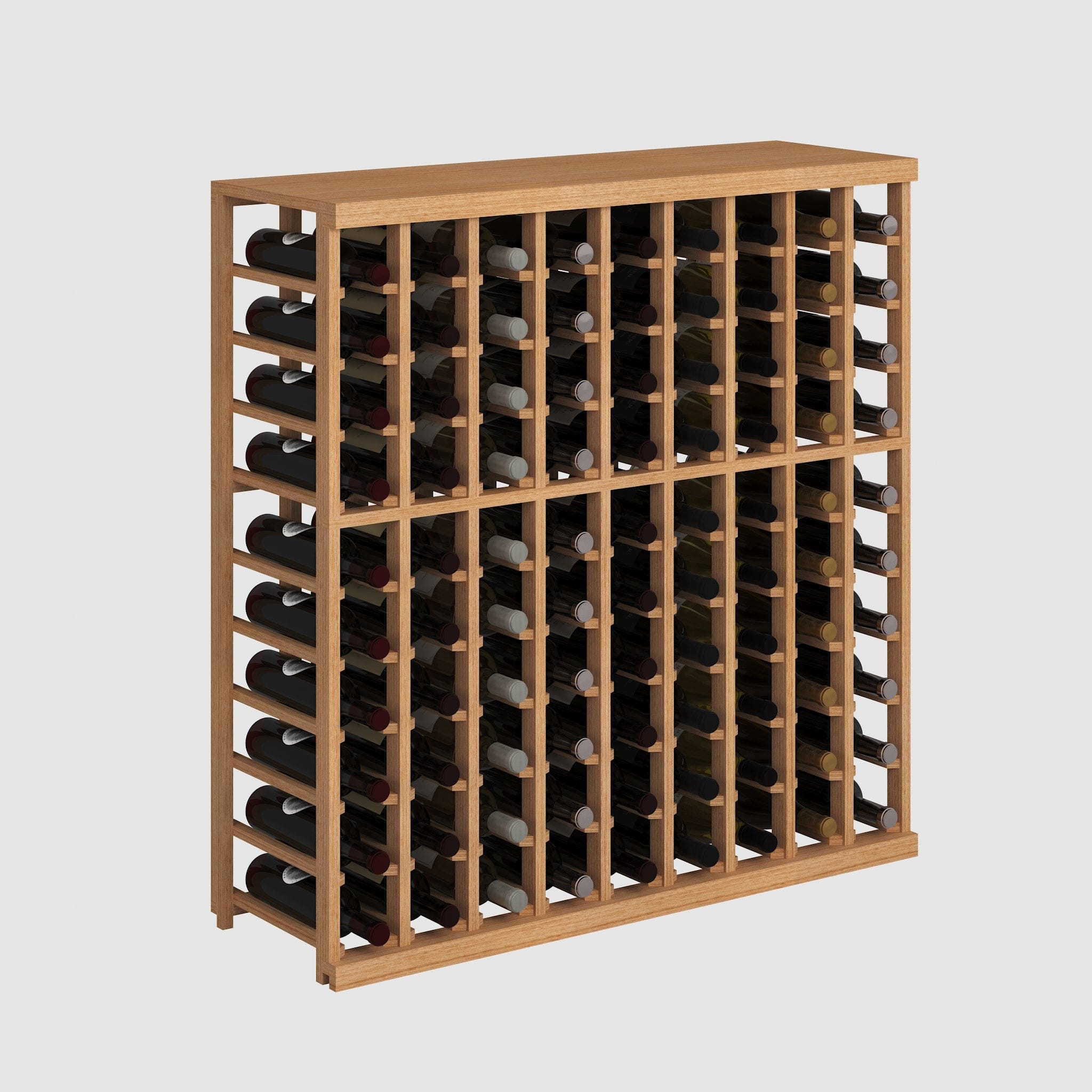 Elite Kit Rack Half-Height 9-Column Modular Wine Rack for 90 wine bottles- Genuwine Cellars Reserve