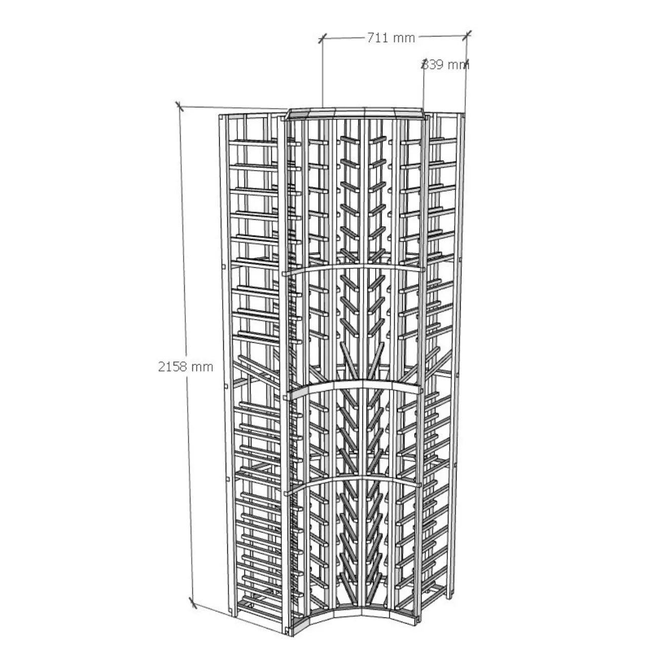 Elite Kit Rack Curved-Corner Modular Wine Rack Mahogany / 100 Genuwine Cellars Reserve