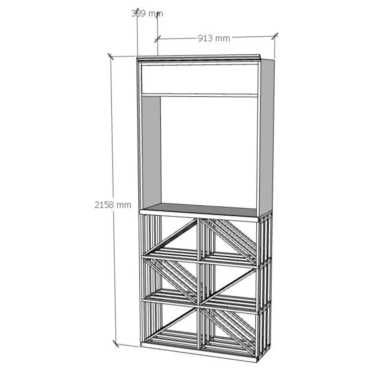 Elite Kit Rack Diamond Bin Display Modular Wine Rack Mahogany / 96 Genuwine Cellars Reserve