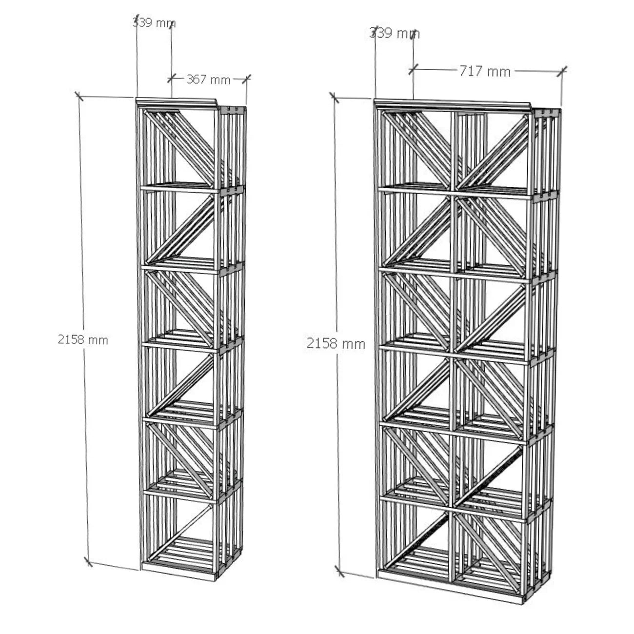Elite Kit Rack Diamond Bin Modular Wine Rack 72 / Mahogany-144 / Mahogany Genuwine Cellars Reserve