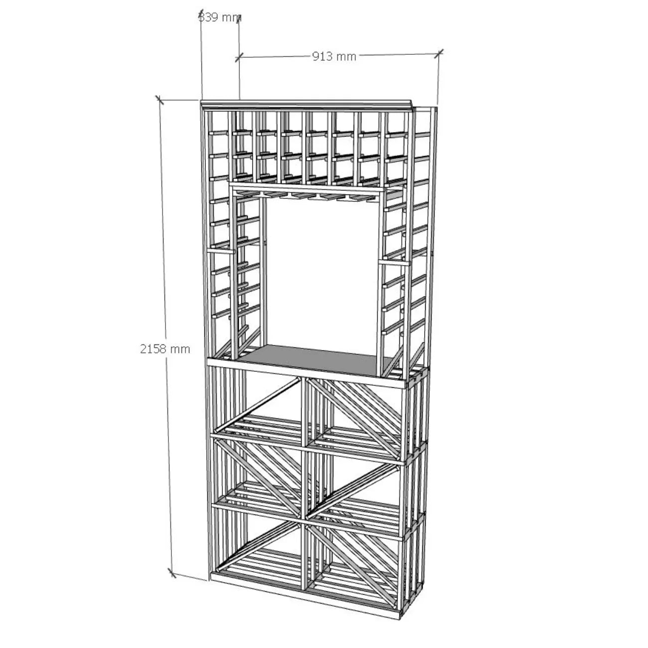 Elite Kit Rack Diamond Bin Tasting Display Modular Wine Rack Mahogany / 134 Genuwine Cellars Reserve