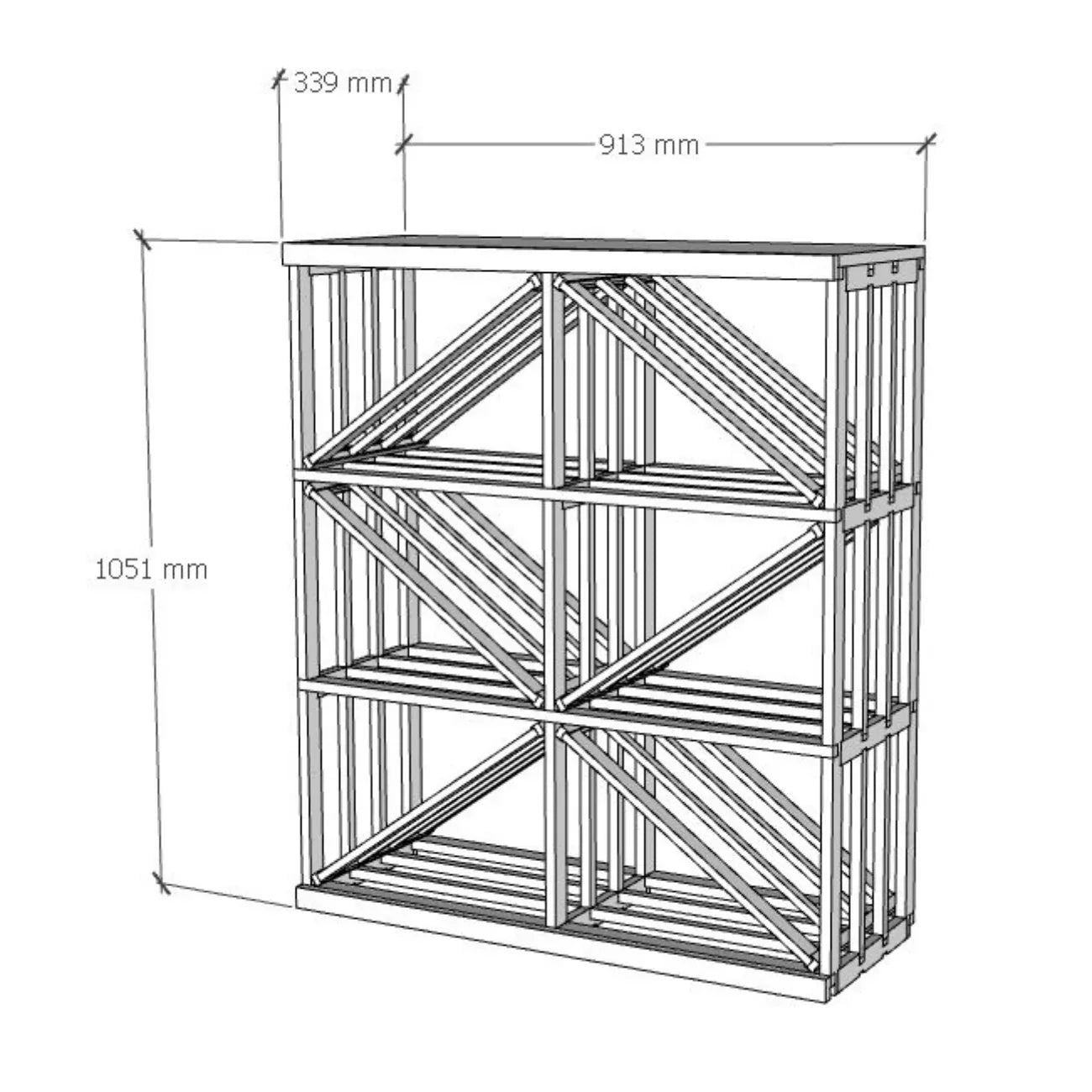 Elite Kit Rack Half-Height Double Diamond Bin Modular Wine Rack Mahogany / 96 Genuwine Cellars Reserve