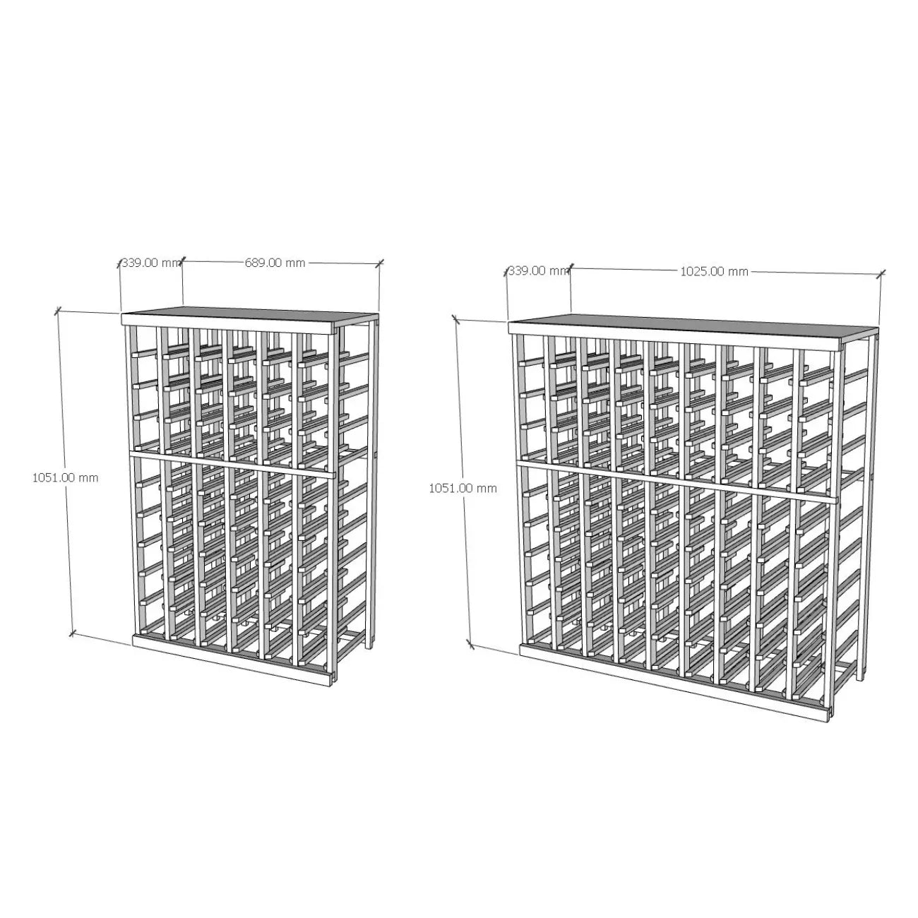 Elite Kit Rack Half Height Modular Wine Rack 60 / Mahogany-90 / Mahogany Genuwine Cellars Reserve