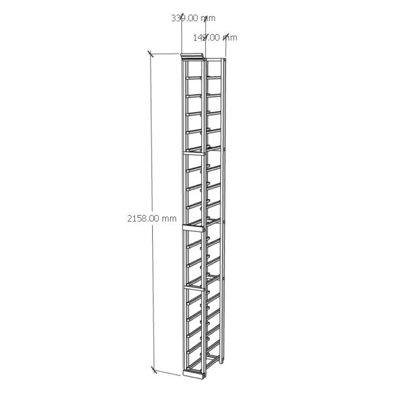 Elite Kit Rack Single Column Modular Magnum Wine Rack Mahogany / 17 Genuwine Cellars Reserve