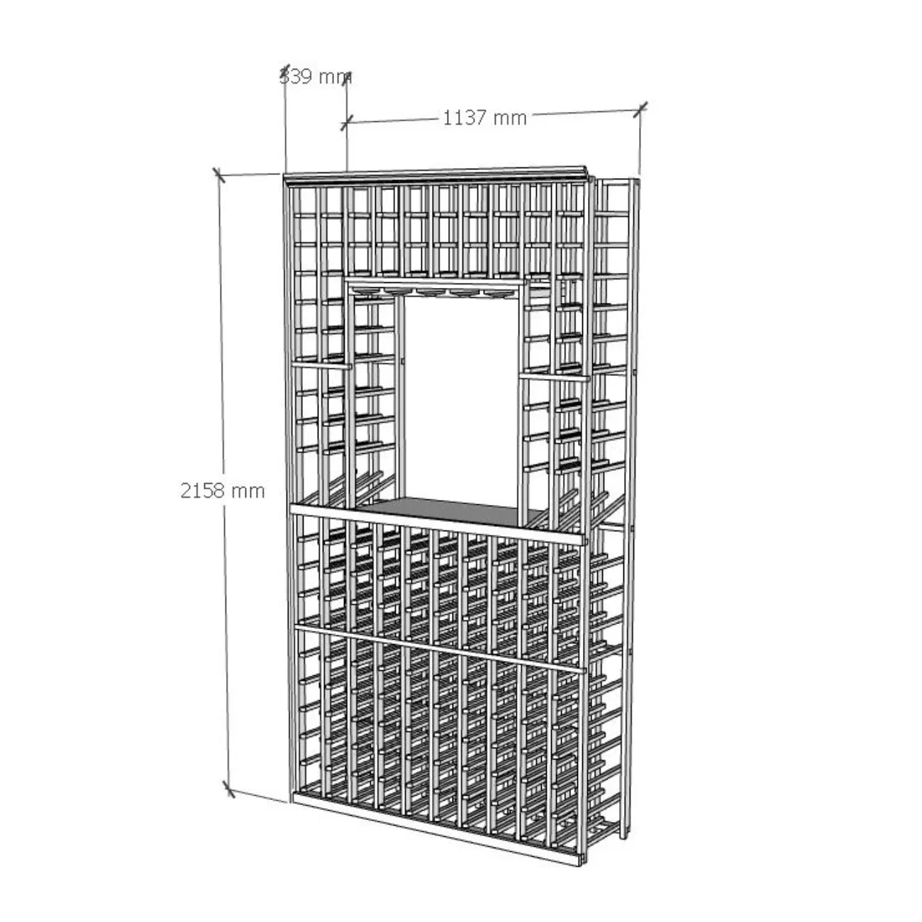 Elite Kit Rack Tasting Display Modular Wine Rack Mahogany / 158 Genuwine Cellars Reserve