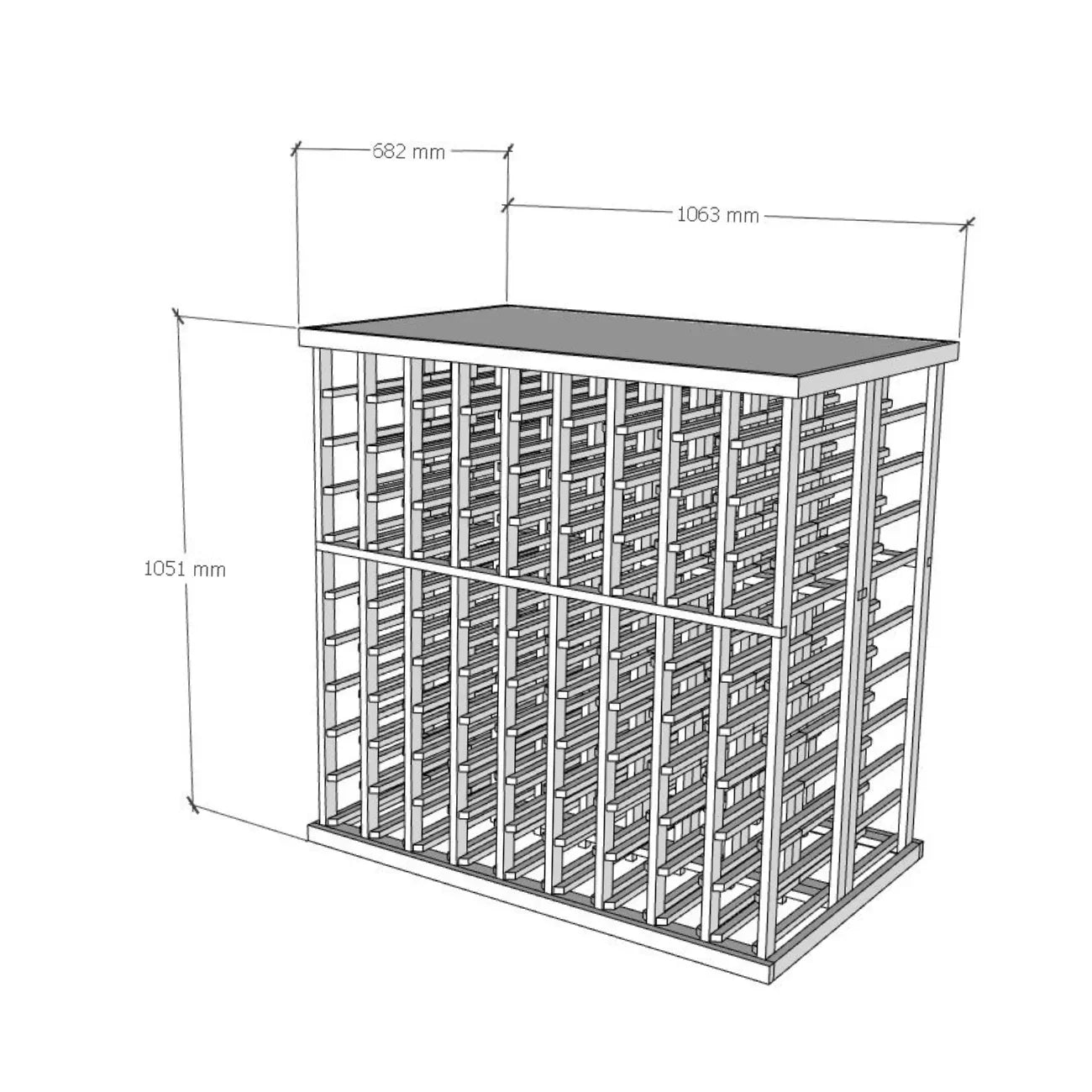 Elite Kit Rack Tasting Table Modular Wine Rack Mahogany / 180 Genuwine Cellars Reserve