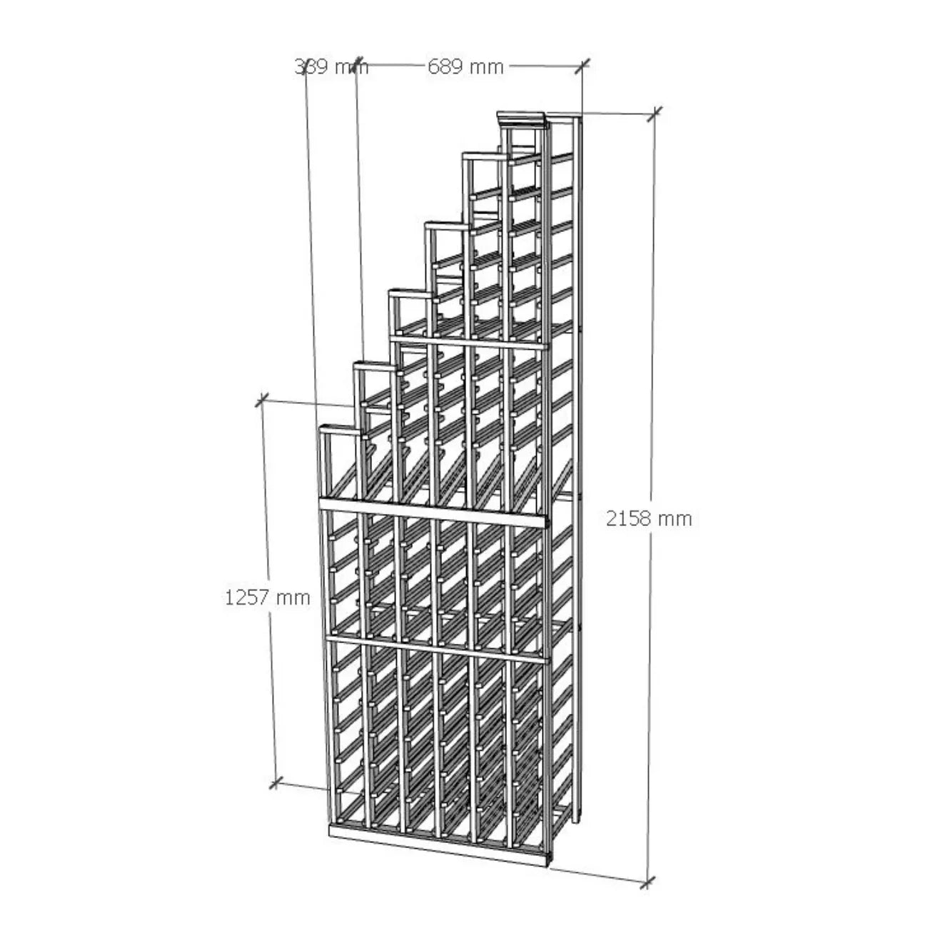 Elite Kit Rack Waterfall Wine Rack Left / Mahogany / 95-Right / Mahogany / 95 Genuwine Cellars Reserve