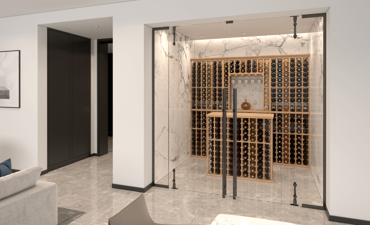 Elite Kit Rack 6-Column Modular Wine Rack Mahogany Genuwine Cellars Reserve