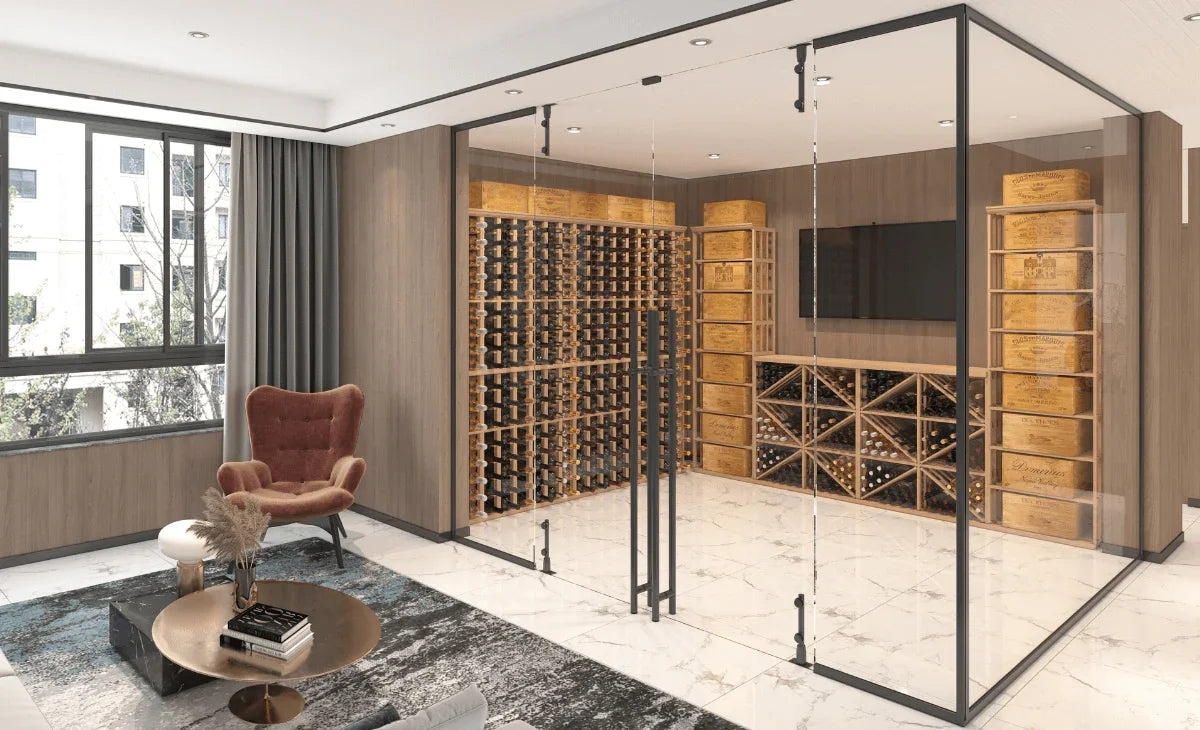 Elite Kit Rack Half-Height Double Diamond Bin Modular Wine Rack Mahogany / 96 Genuwine Cellars Reserve