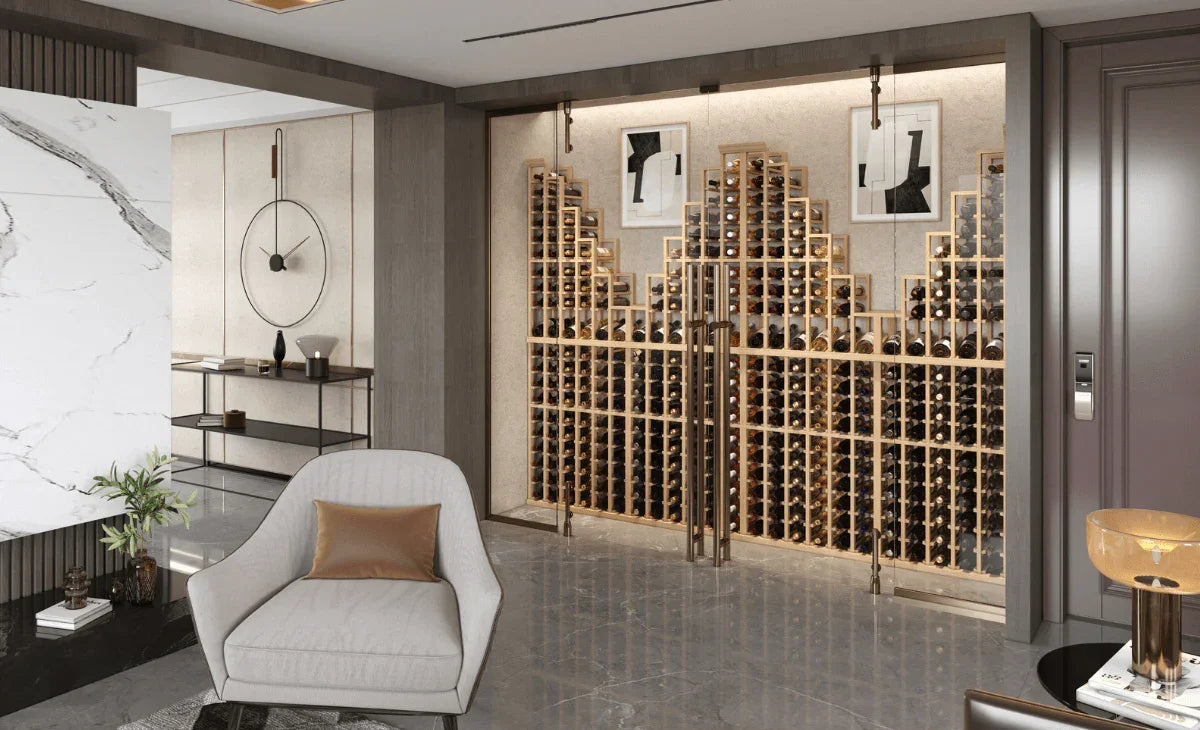 Elite Kit Rack Waterfall Wine Rack Left / Mahogany / 95-Right / Mahogany / 95 Genuwine Cellars Reserve