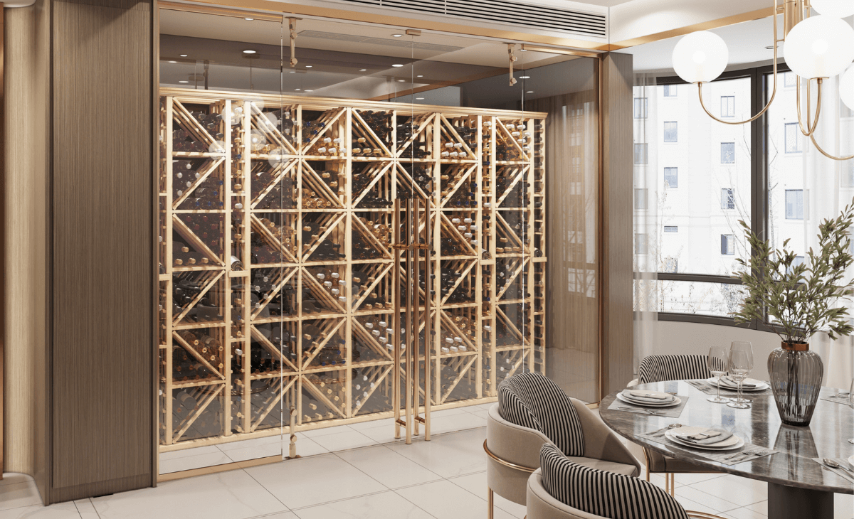 mahogany single-column wine rack - Genuwine Cellars Reserve