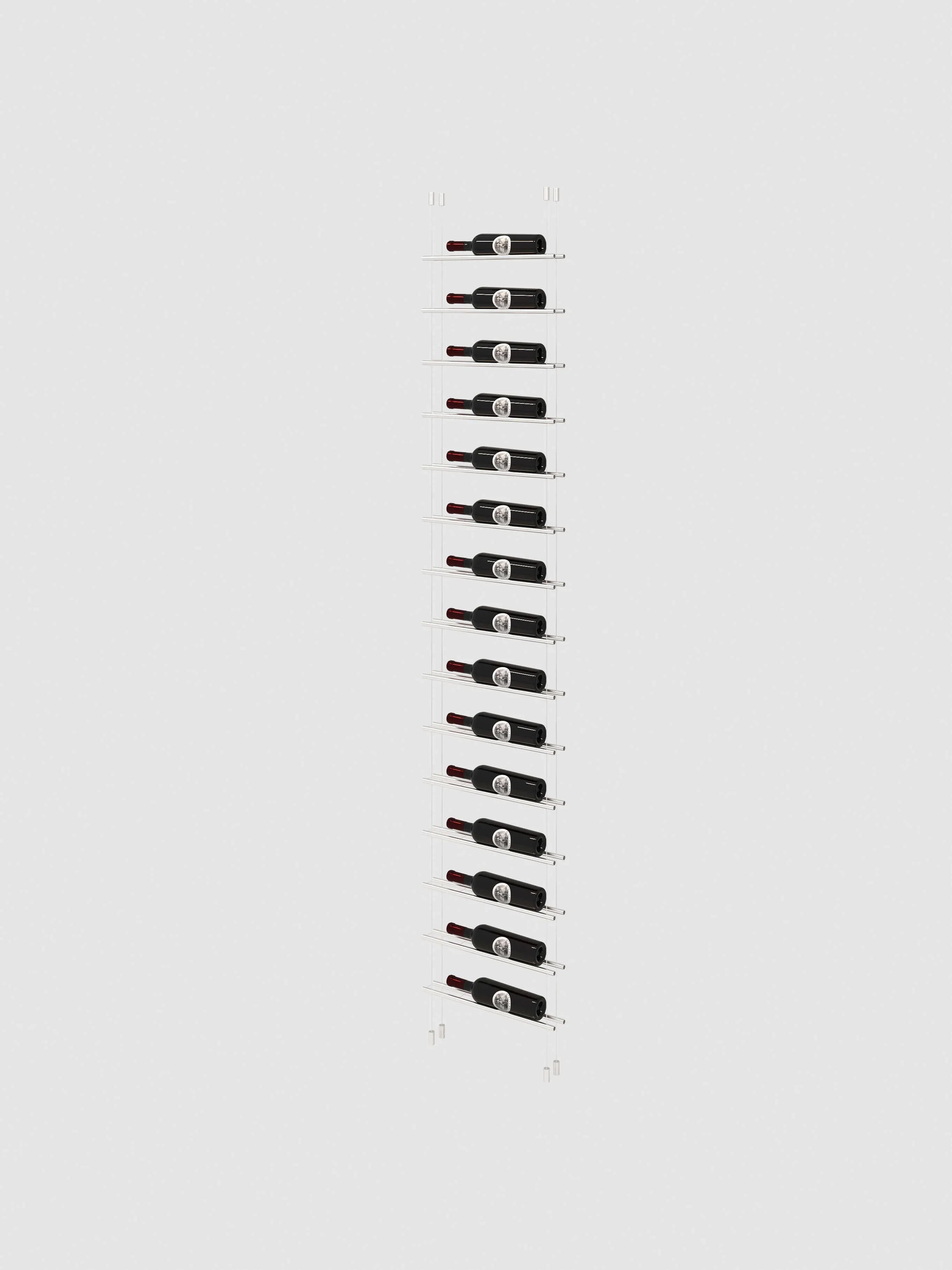 Label Line Cable Wine Display - Single Bottle Width Silver / Single Bottle Depth / 6'-Silver / Single Bottle Depth / 6'6"-Silver / Single Bottle Depth / 7'-Silver / Single Bottle Depth / 7'6"-Silver / Single Bottle Depth / 8' Genuwine Cellars Reserve