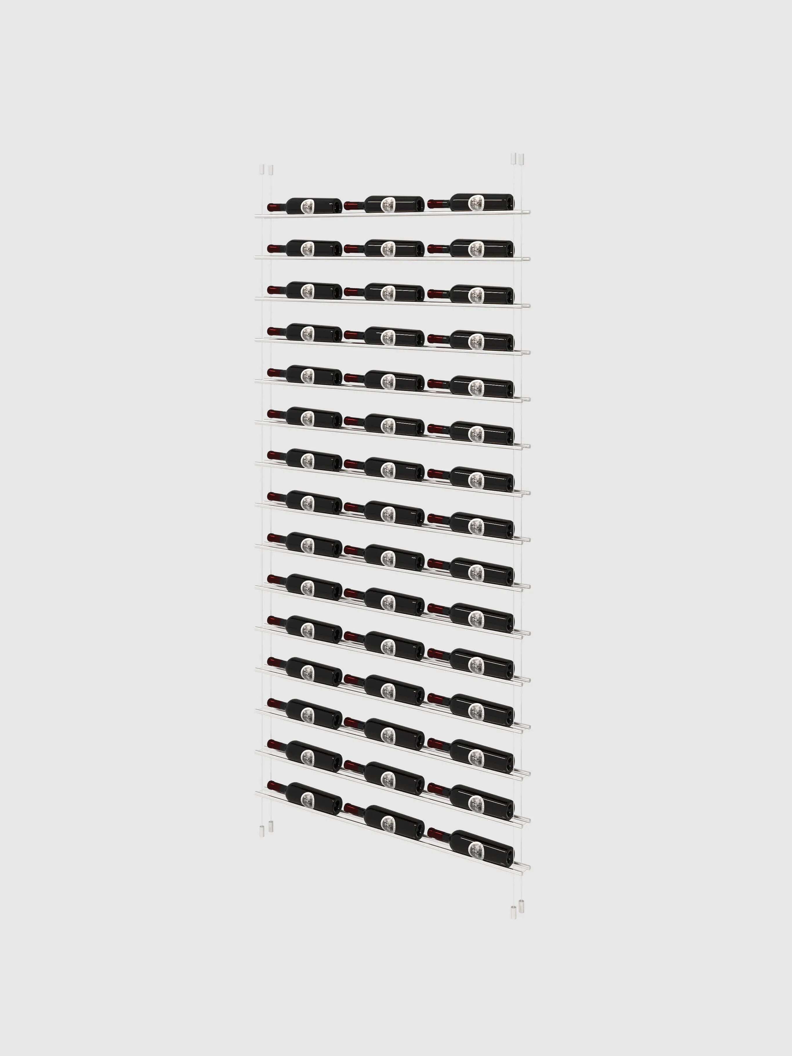 Label Line Cable Wine Display - Triple Bottle Width 6' / Single Bottle Depth / Silver-6' / Single Bottle Depth / Gold-6' / Single Bottle Depth / Black-6' / Double Bottle Depth / Silver-6' / Double Bottle Depth / Gold Genuwine Cellars