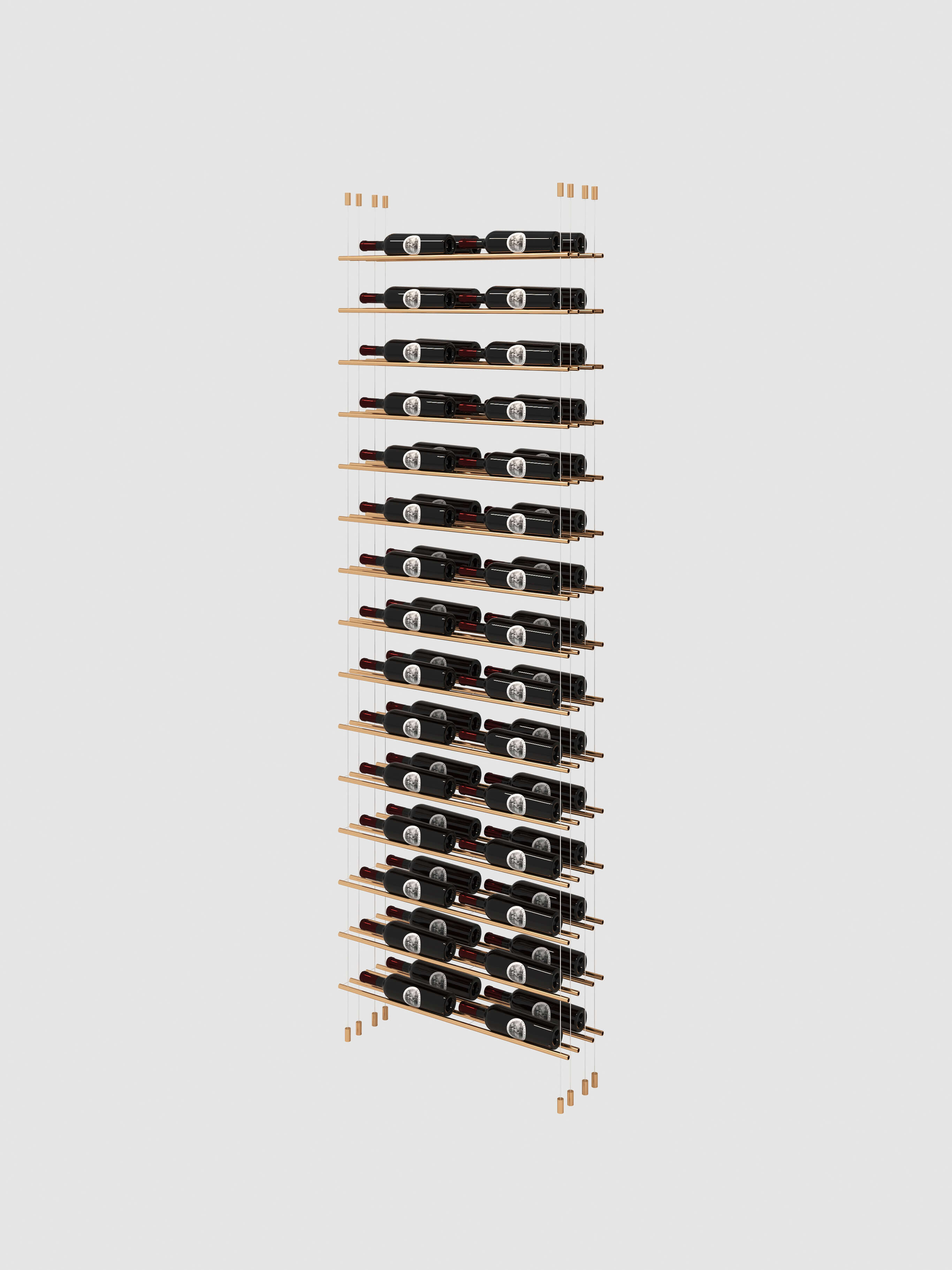 contemporary floating cable rack Label Line Gold Double Bottle Width
