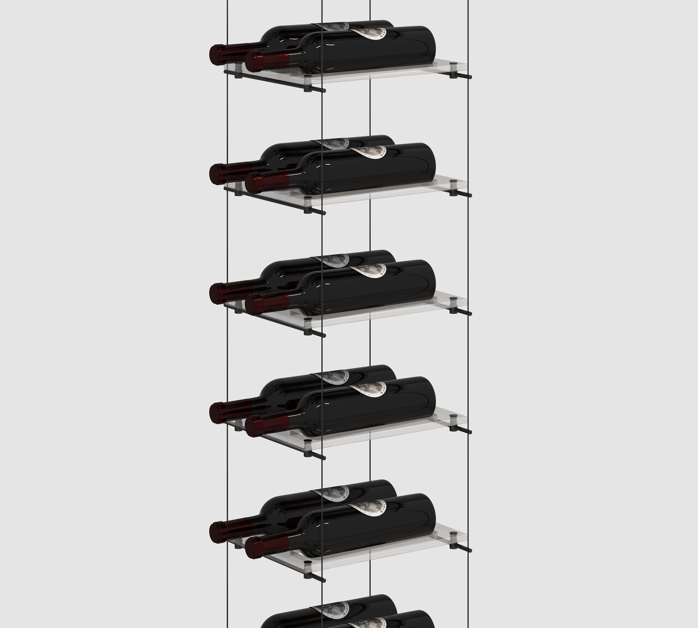 Lumina Black Double Cable Wine Rack - Genuwine Cellars Shop