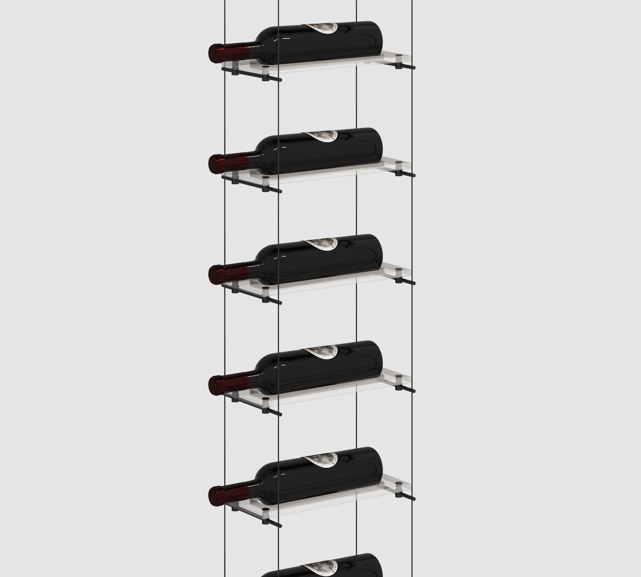 Lumina Black Single Floating Wine Rack - Genuwine Cellars