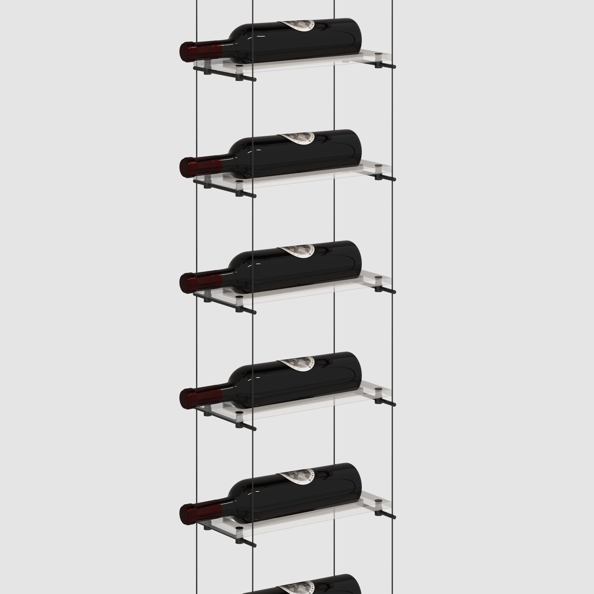 Lumina Black Single Floating Wine Rack - Genuwine Cellars