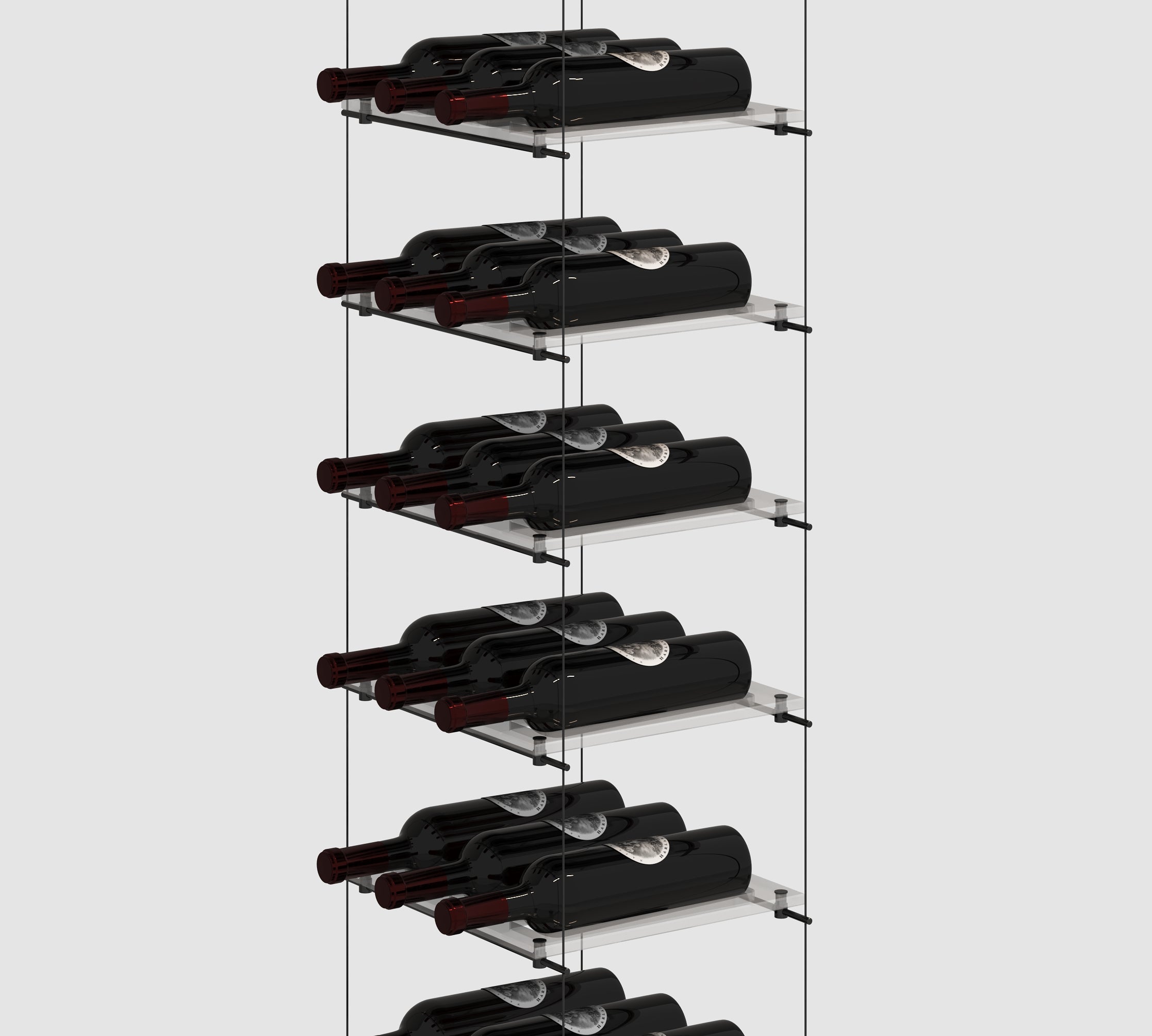 Triple Lumina Black Cable Wine Display - Genuwine Cellars Shop