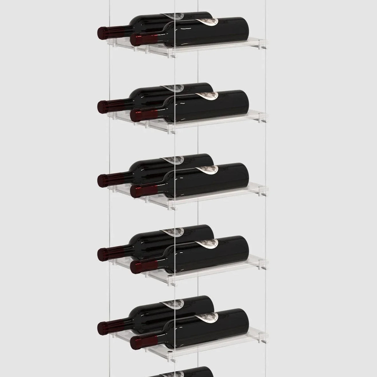 Lumina Cable Wine Display in Silver | Floating Wine Rack