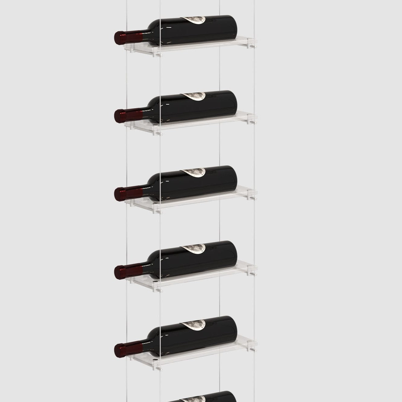contemporary silver Cable wine rack designed by Genuwine Cellars