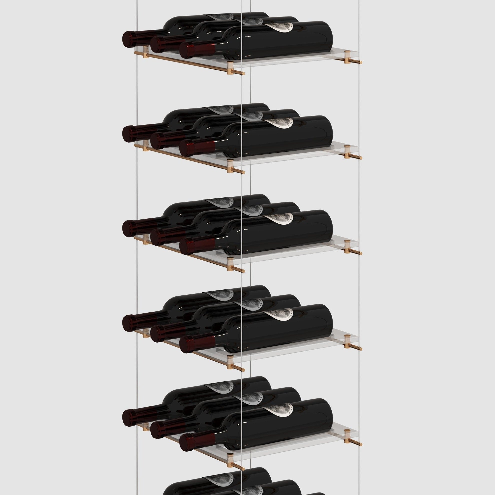 Lumina gold triple cable wine rack - Genuwine Cellars Reserve