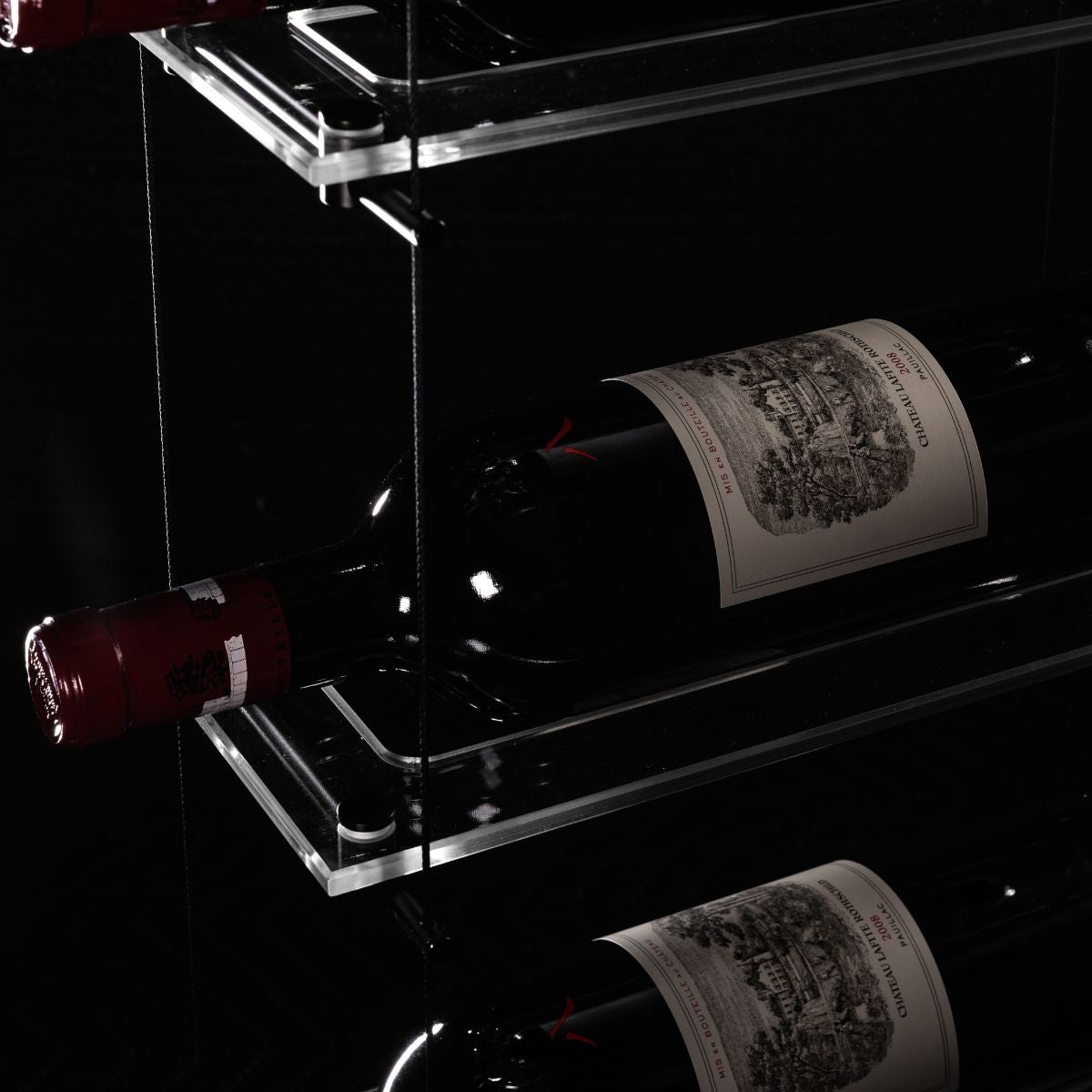 black single depth cable wine rack by Genuwine Cellars