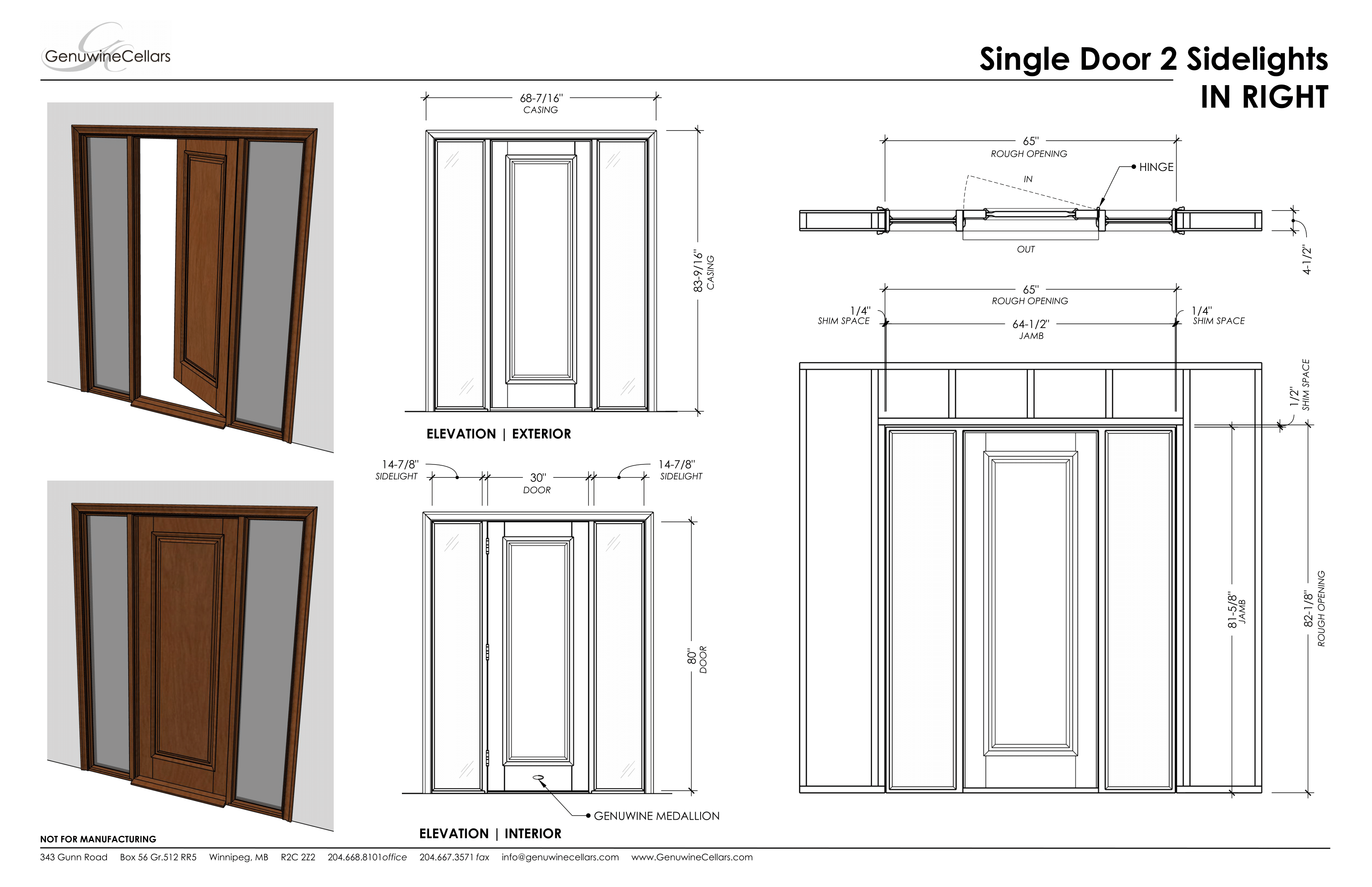 Panel Cellar Door, 2 Sidelights