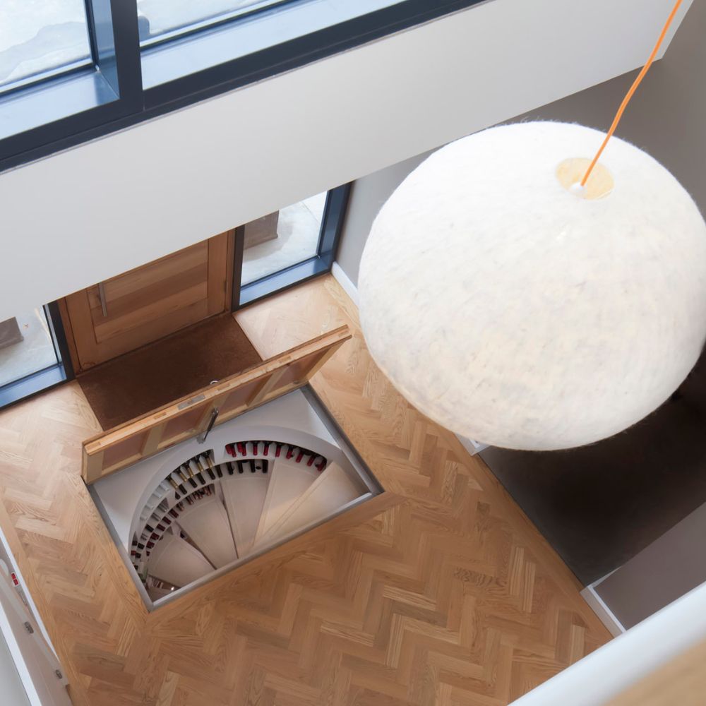 Spiral Cellar Standard Wooden Reinforced motorized cellar door