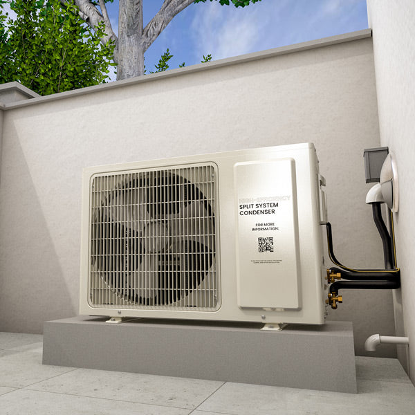 WHISPERKOOL Platinum Split 4000 Ducted Cooling Unit - condenser view outside