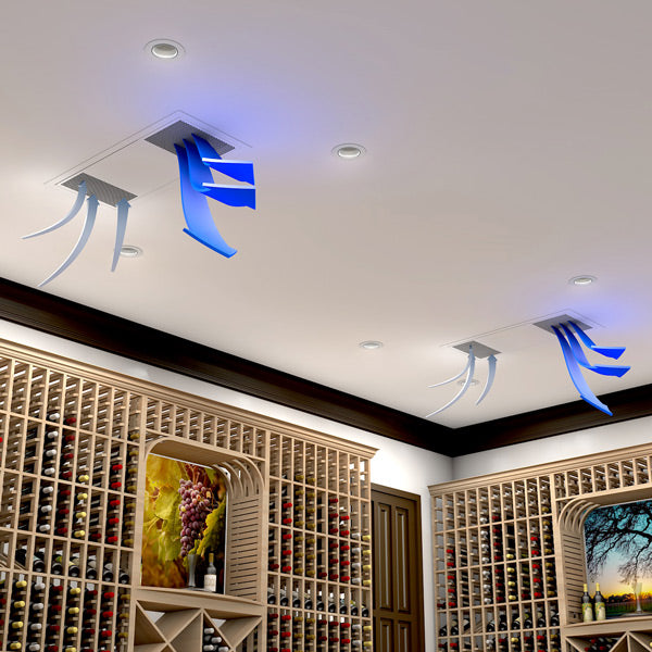 WHISPERKOOL Twin Ceiling Mount 9000 Split system airflow