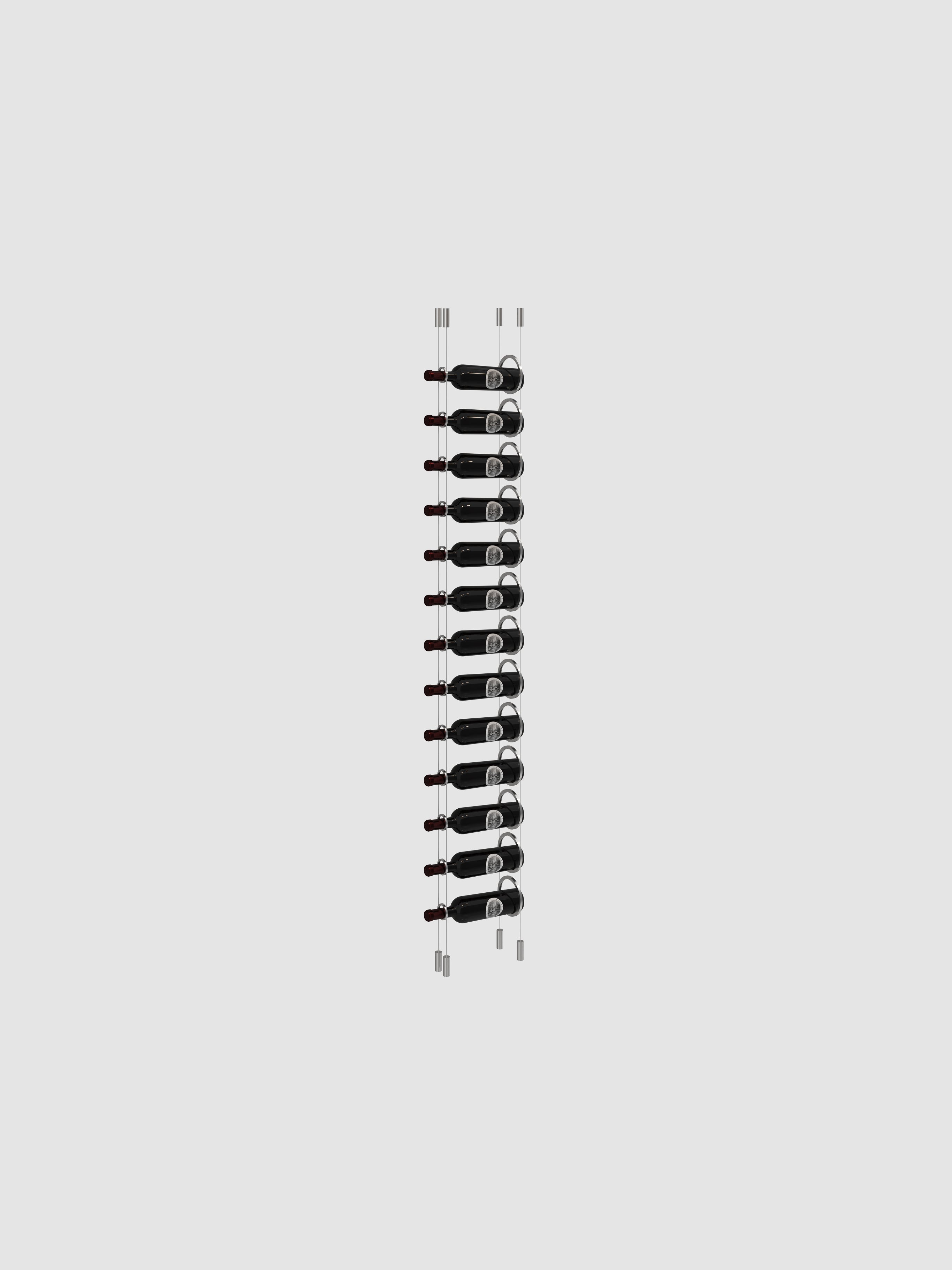 The Ring Cable Wine Display - Lite Silver / 6' - 9 Bottles-Silver / 6'6" - 10 Bottles-Silver / 7' - 11 Bottles-Silver / 7'6" - 12 Bottles-Silver / 8' - 13 Bottles Genuwine Cellars Reserve