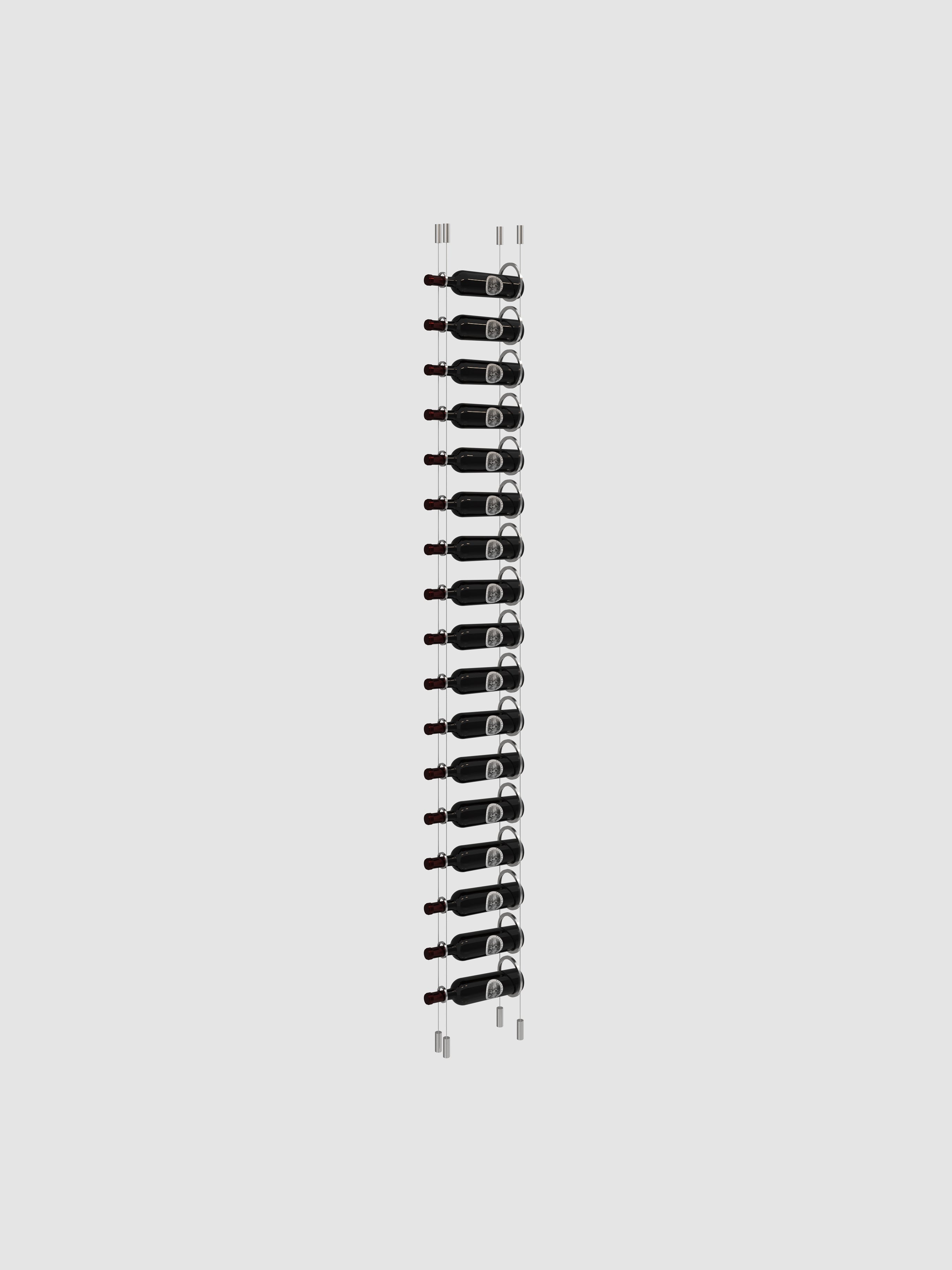 The Ring Cable Wine Display - Lite Silver / 6' - 9 Bottles-Silver / 6'6" - 10 Bottles-Silver / 7' - 11 Bottles-Silver / 7'6" - 12 Bottles-Silver / 8' - 13 Bottles Genuwine Cellars Reserve