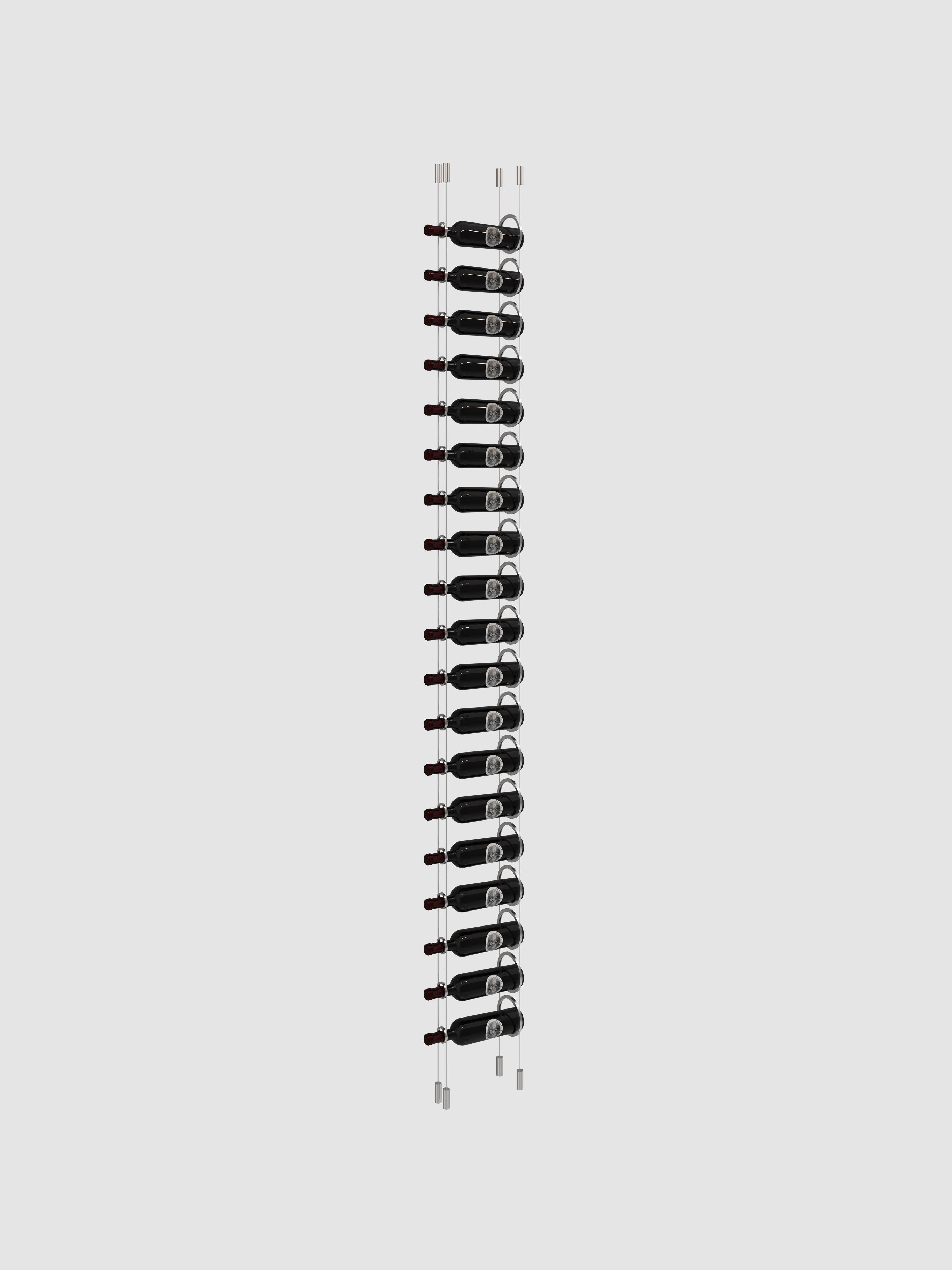 The Ring Cable Wine Display - Lite Silver / 6' - 9 Bottles-Silver / 6'6" - 10 Bottles-Silver / 7' - 11 Bottles-Silver / 7'6" - 12 Bottles-Silver / 8' - 13 Bottles Genuwine Cellars Reserve