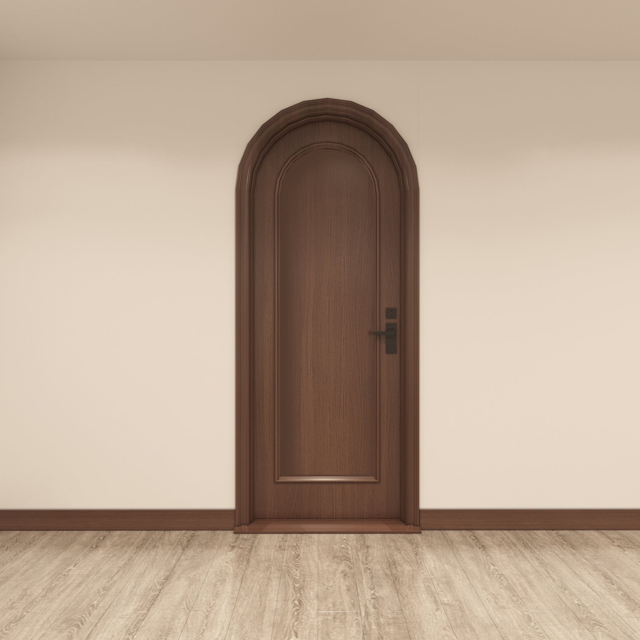 wood arched wine cellar door by Genuwine Cellars