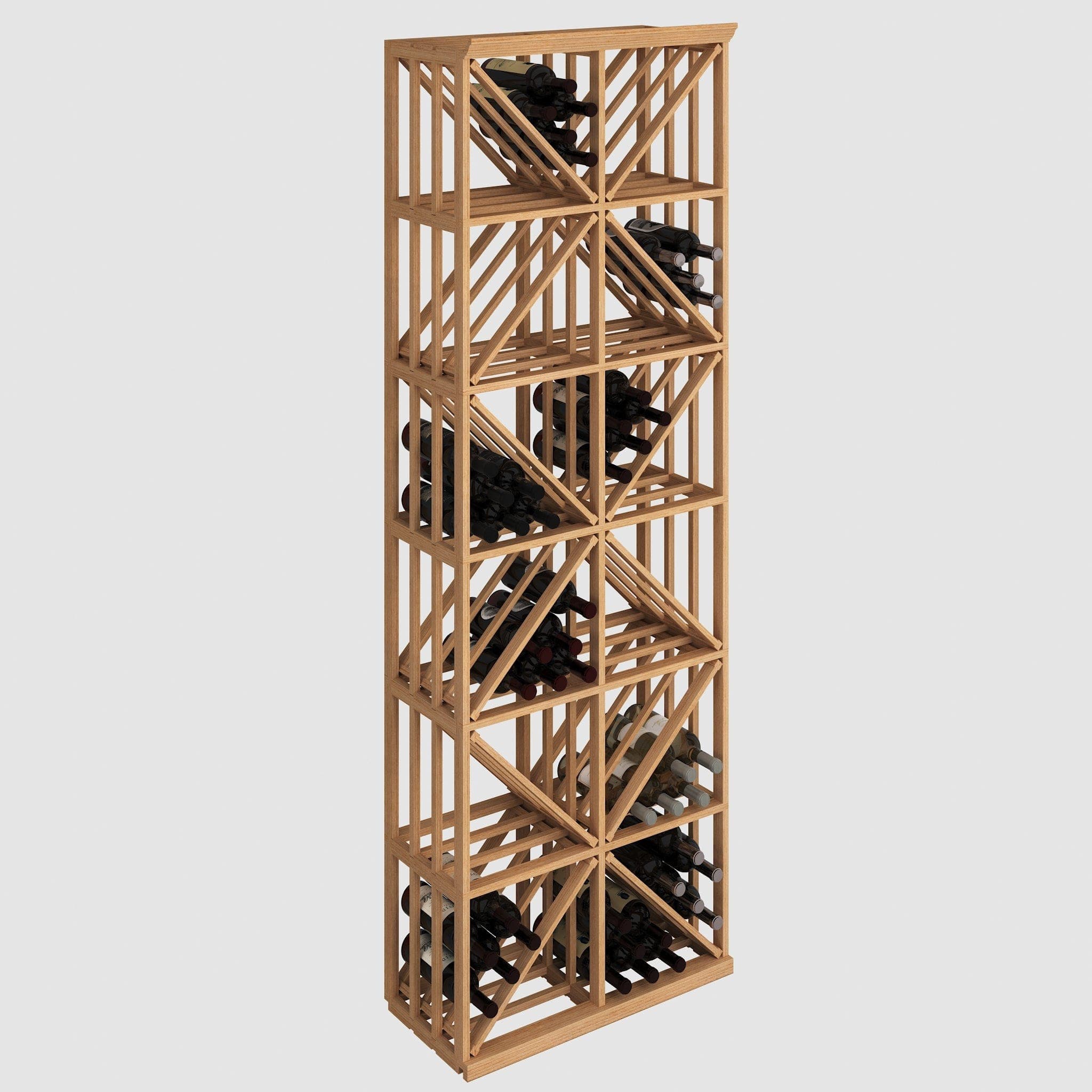 Elite Kit Rack Double Diamond Bin Modular Wine Rack Mahogany Genuwine Cellars Reserve