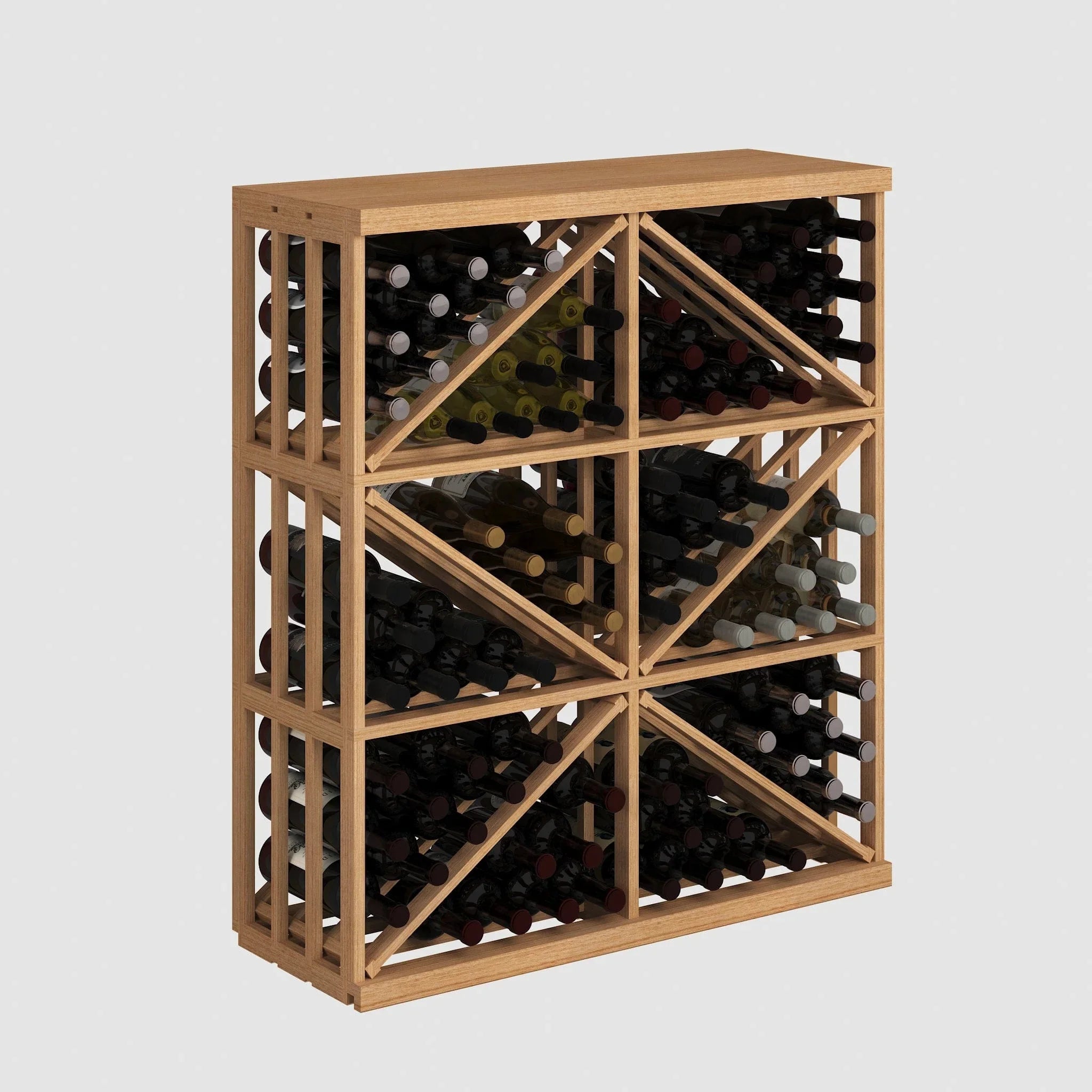 Elite Kit Rack Half-Height Double Diamond Bin Modular Wine Rack Mahogany / 96 Genuwine Cellars