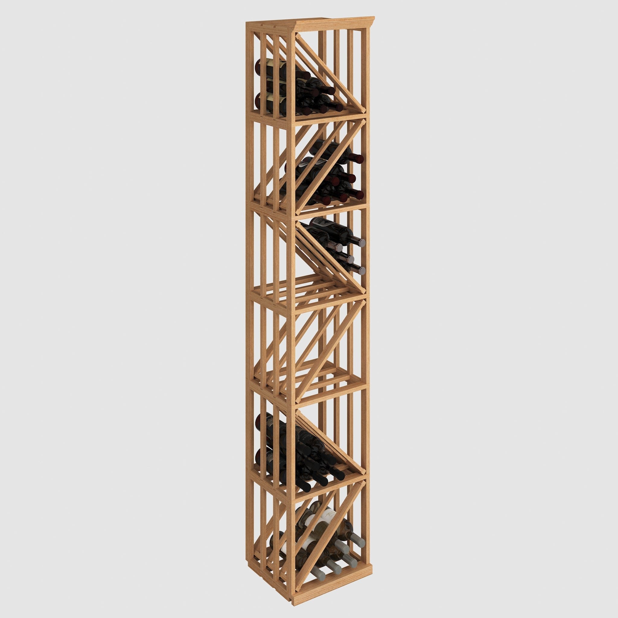 Elite Kit Rack Single Diamond Bin Modular Wine Rack for 72 Wine Bottles - Genuwine Cellars Reserve