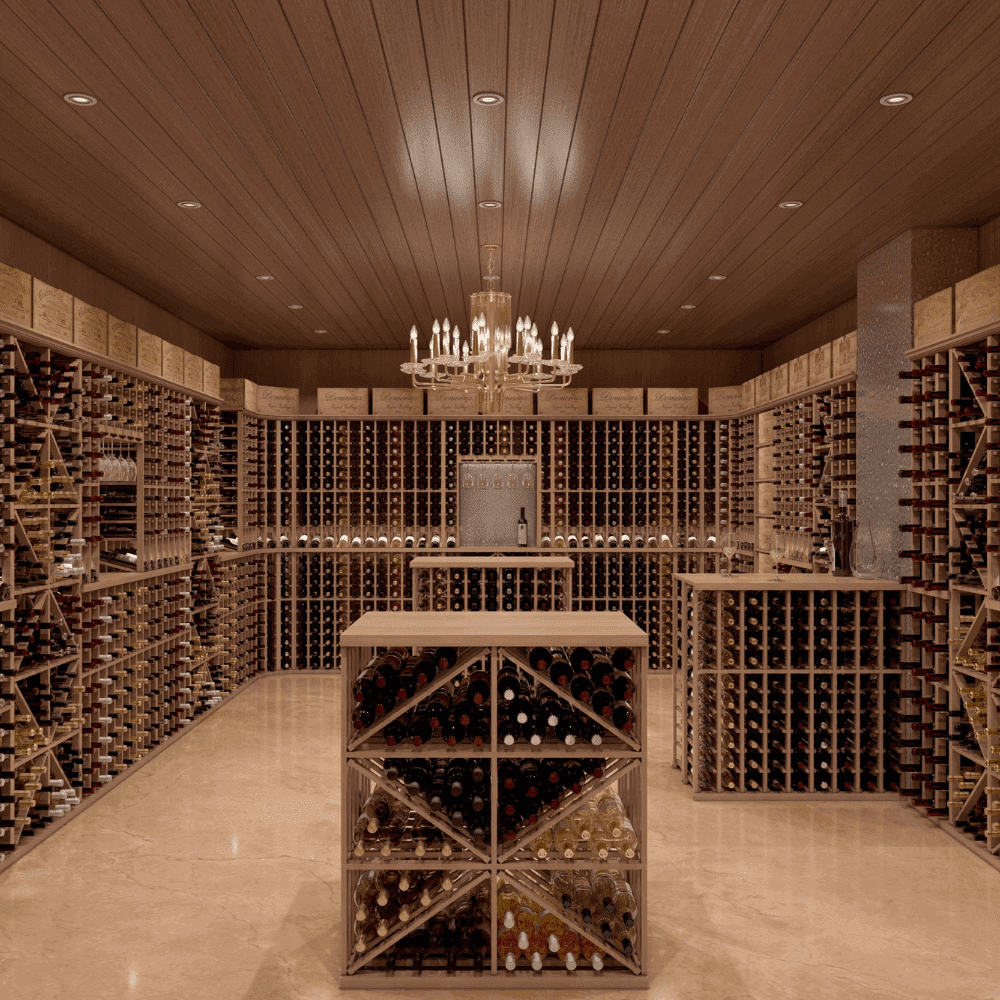 Elite Kit Rack Waterfall Wine Rack (Right), 750ml (95 Bottles) Mahogany Genuwine Cellars Reserve