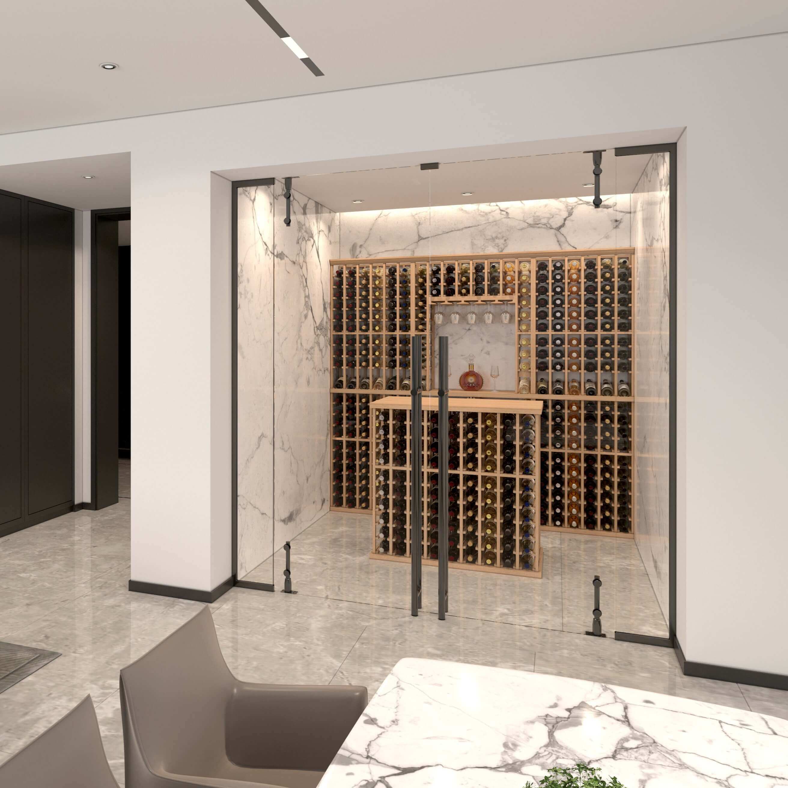 wine rack tasting table