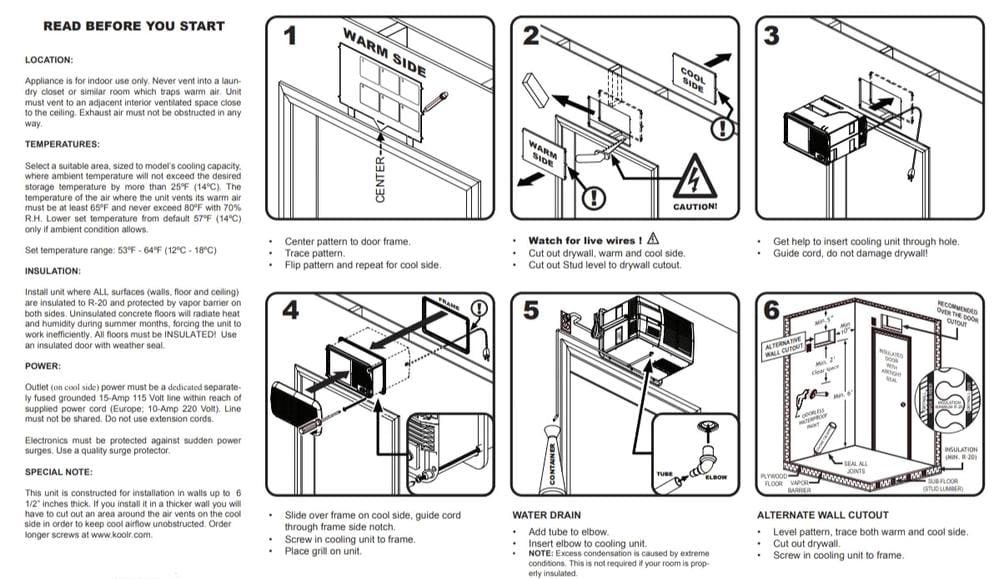 koolr wine cooler installation instruction