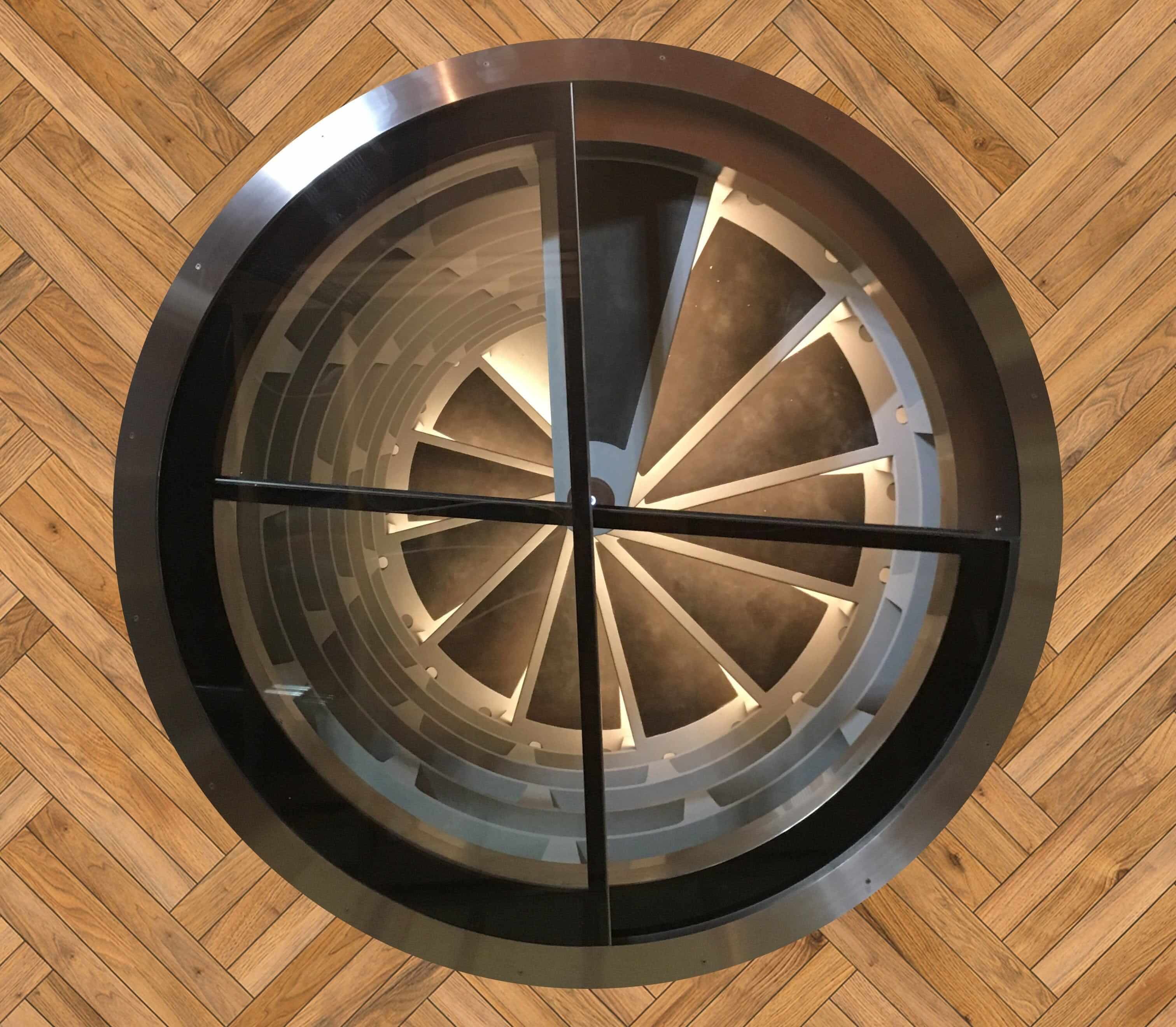 Retractable Round Glass Door by Genuwine Cellars Store