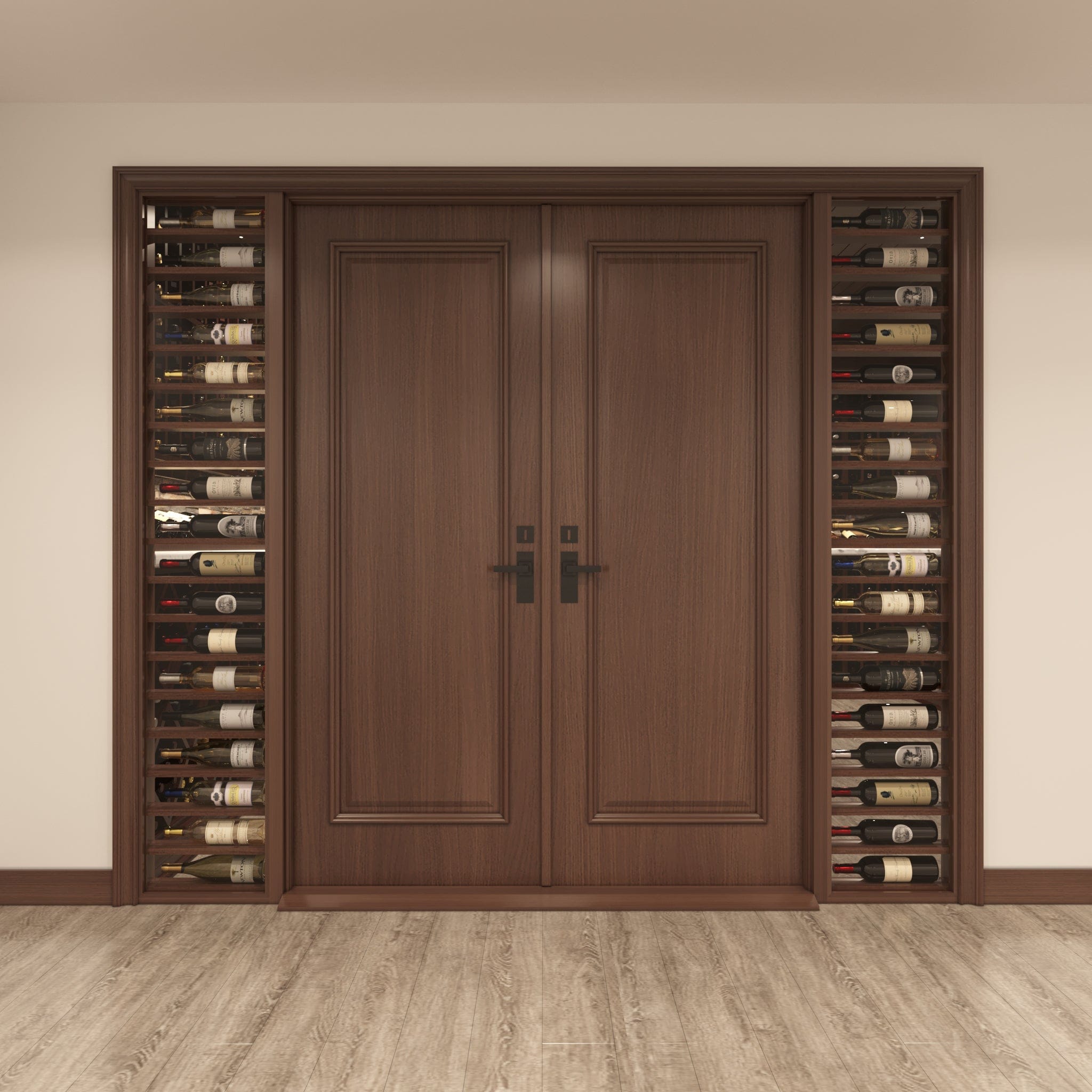 Panel Double Door, Sidelights w/ Horizontal Displays