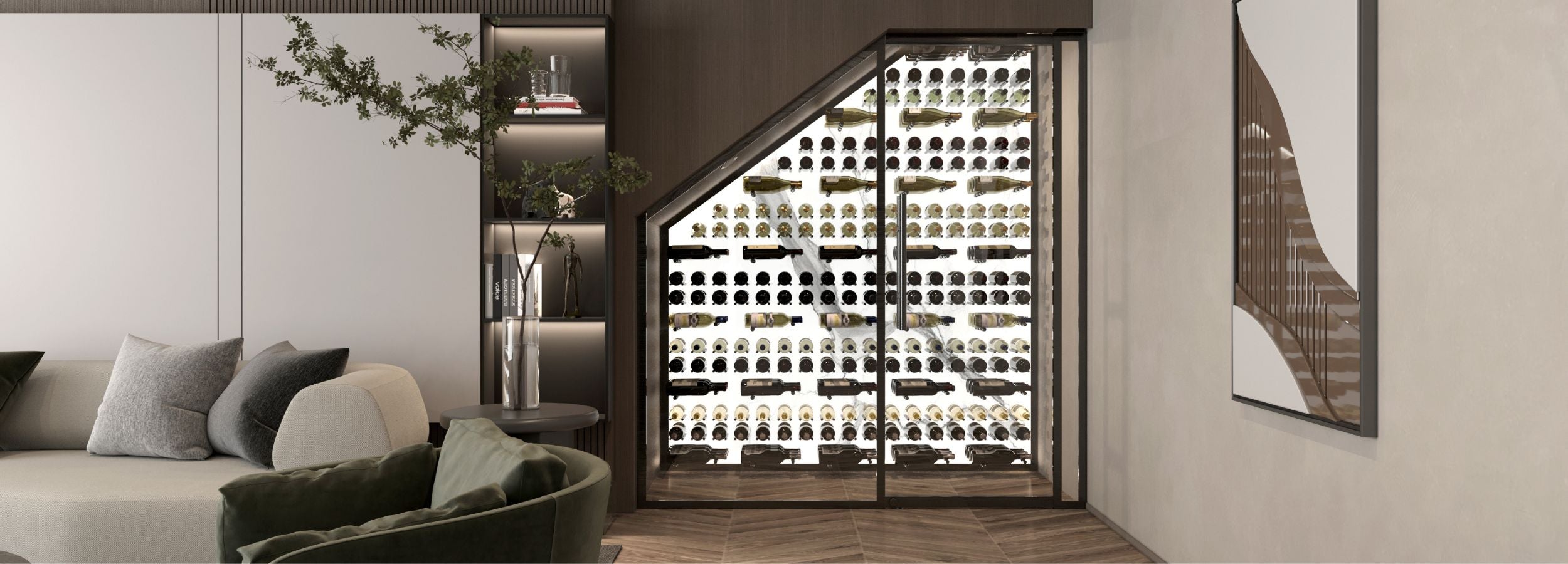 Modern wine storage design in closet - Genuwine Cellars Reserve