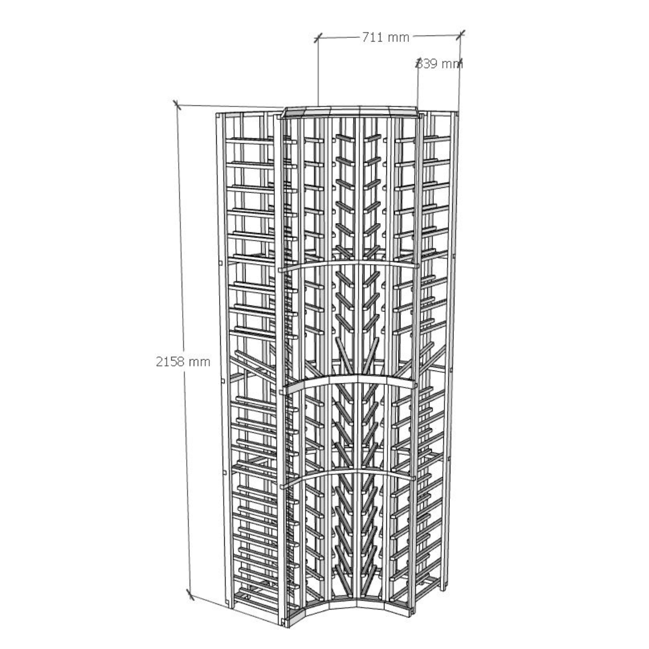 Elite Kit Rack Curved-Corner Modular Wine Rack